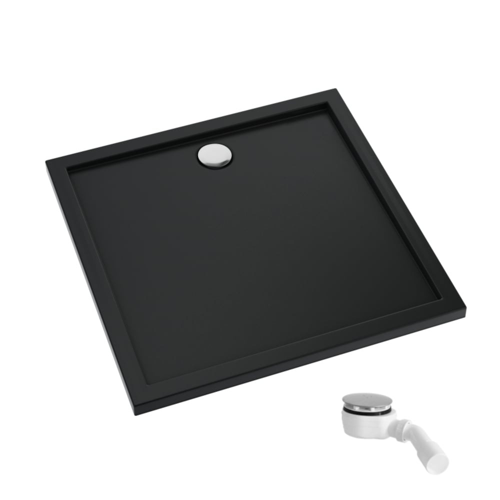 Schedpol Caspar New Black Mat čtvercová sprchová vanička 80x80 cm černá 3.2330/C/MG