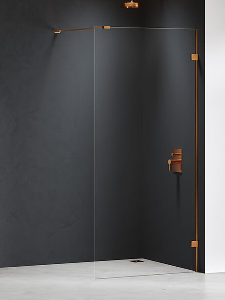 New Trendy Eventa sprchová zástěna walk-in 100 cm měděná kartáčovaný/průhledné sklo EXK-8160