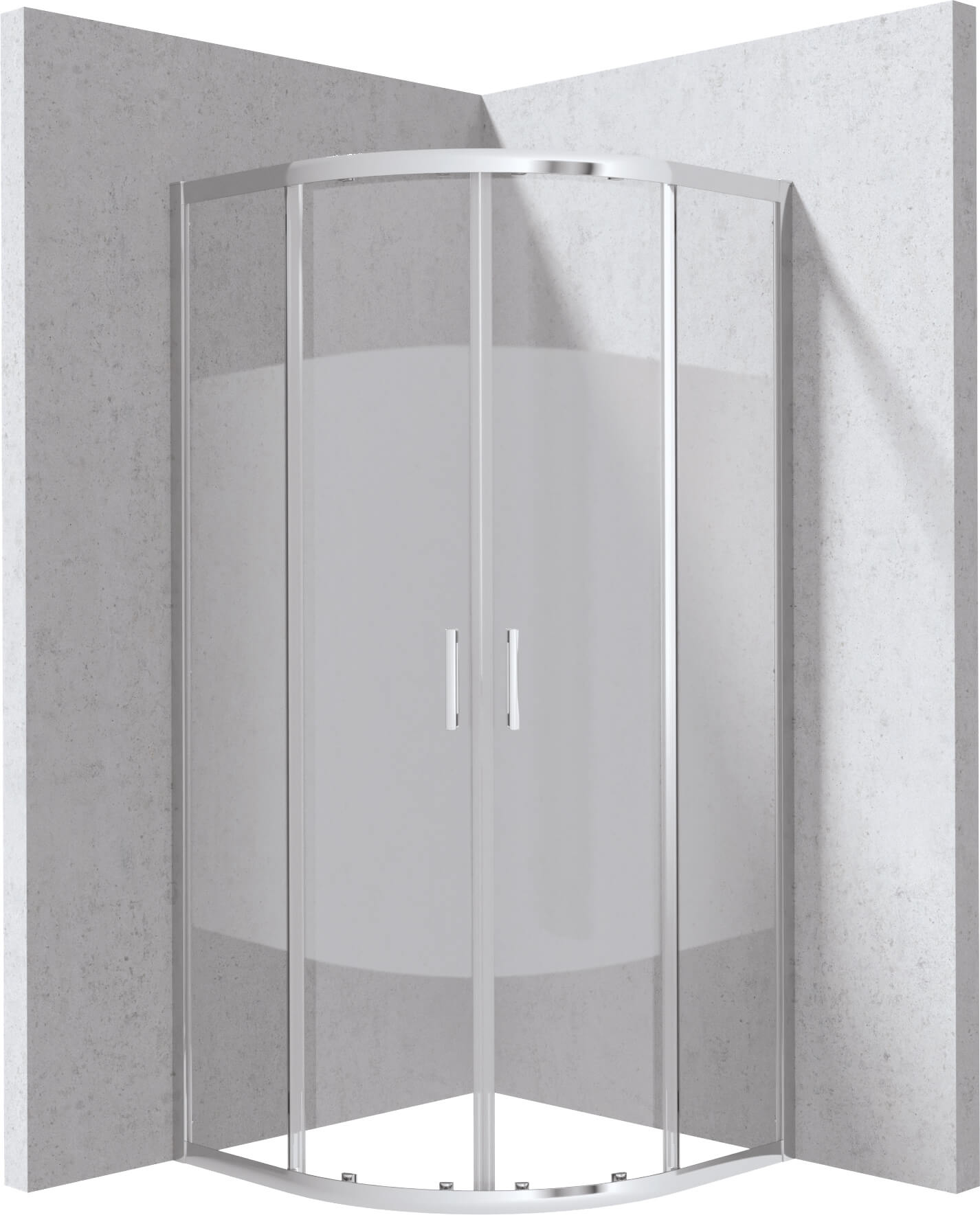 Deante Funkia Evo sprchový kout 90x90 cm půlkulatá chrom lesk/vzorované sklo KYP0E99P