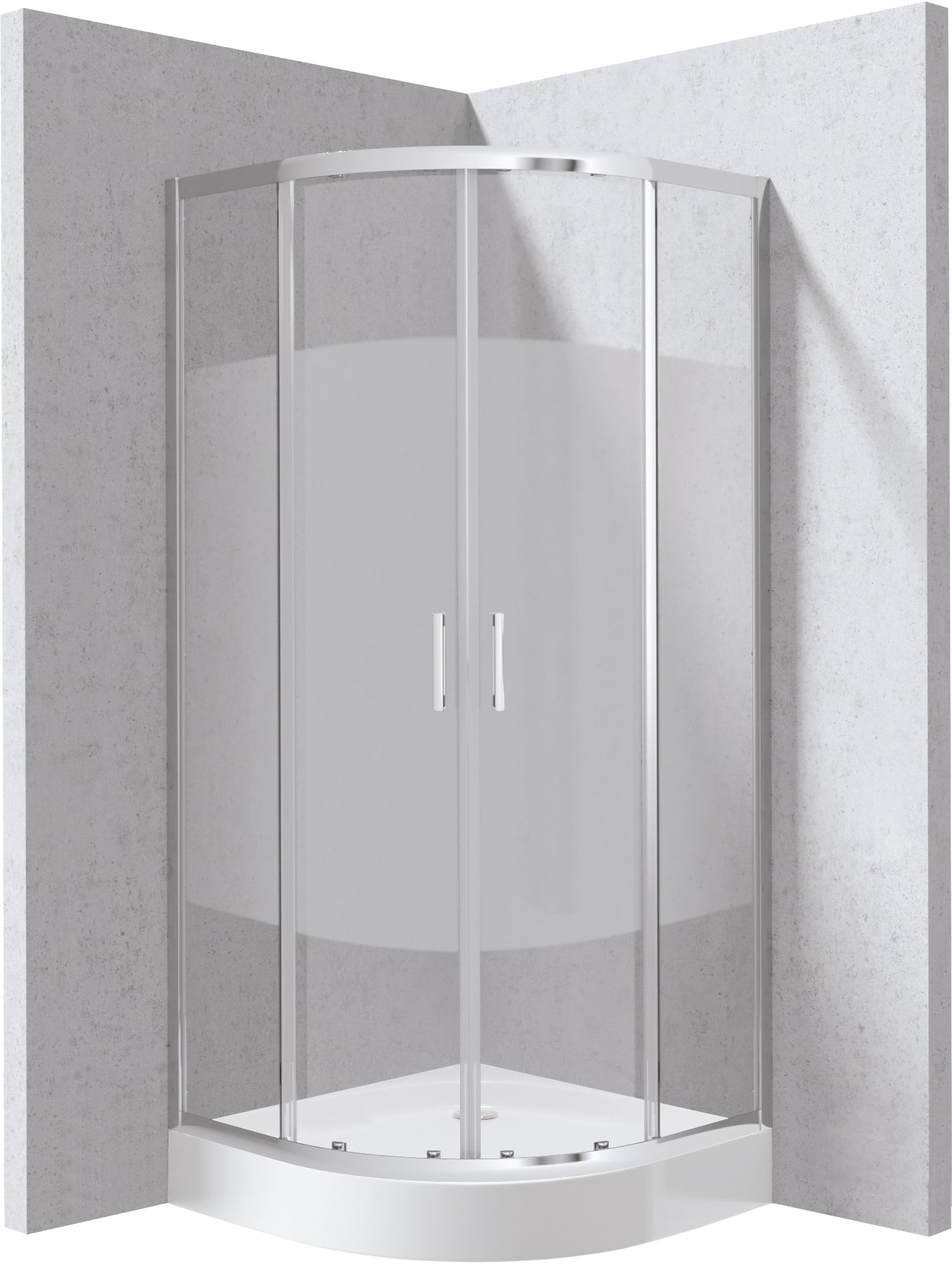 Deante Funkia Evo sprchový kout s vaničkou 80x80 cm půlkulatá chrom lesk/vzorované sklo KYPZ0E88P