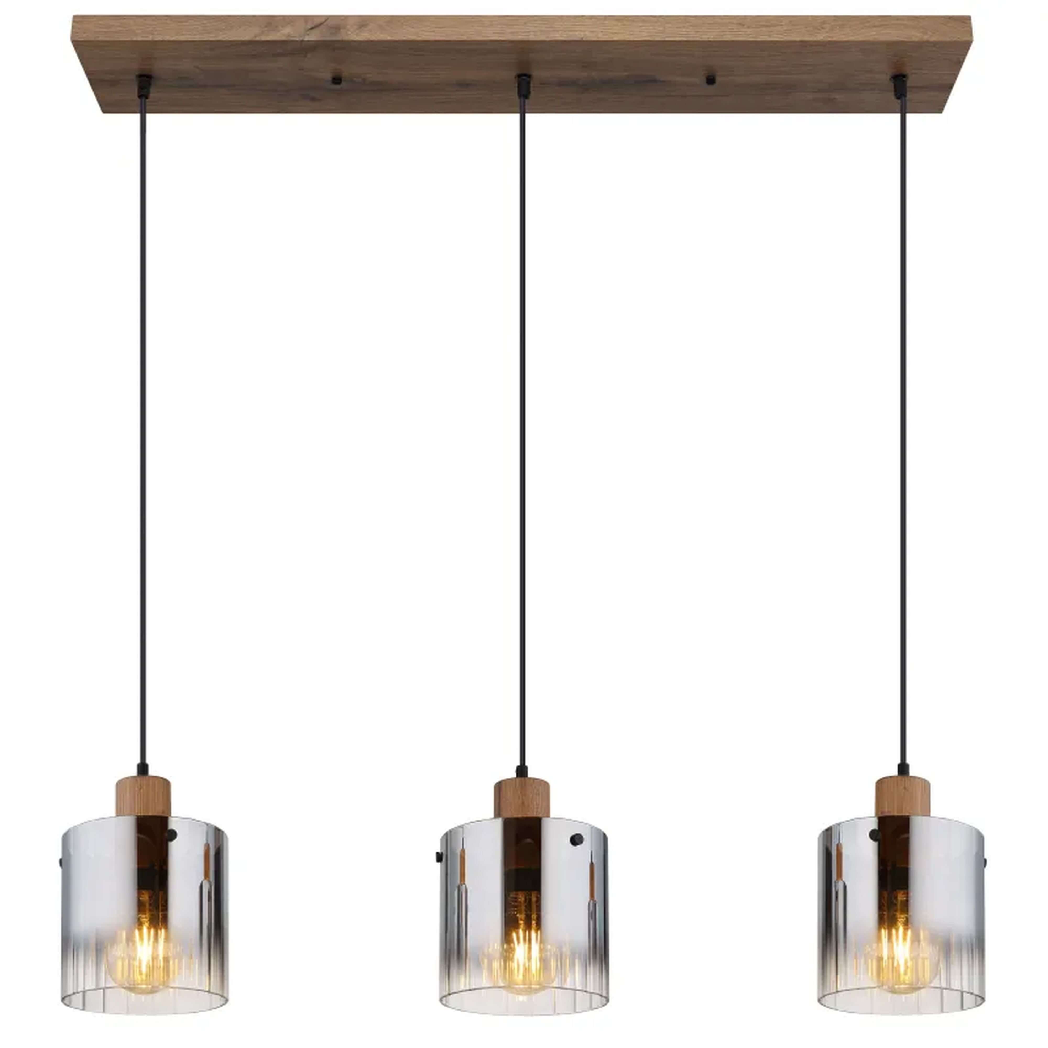 Globo Lighting Underwood závěsné svítidlo 3x40 W kouřová-dřevo 15915-3H