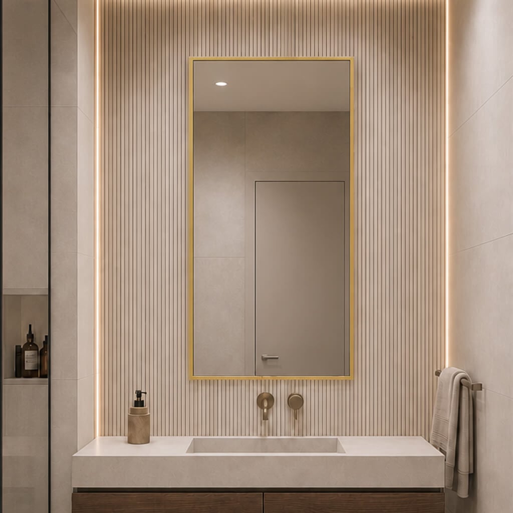 Baltica Design Aluma zrcadlo 50x100 cm obdélníkový zlatá 5904107933528