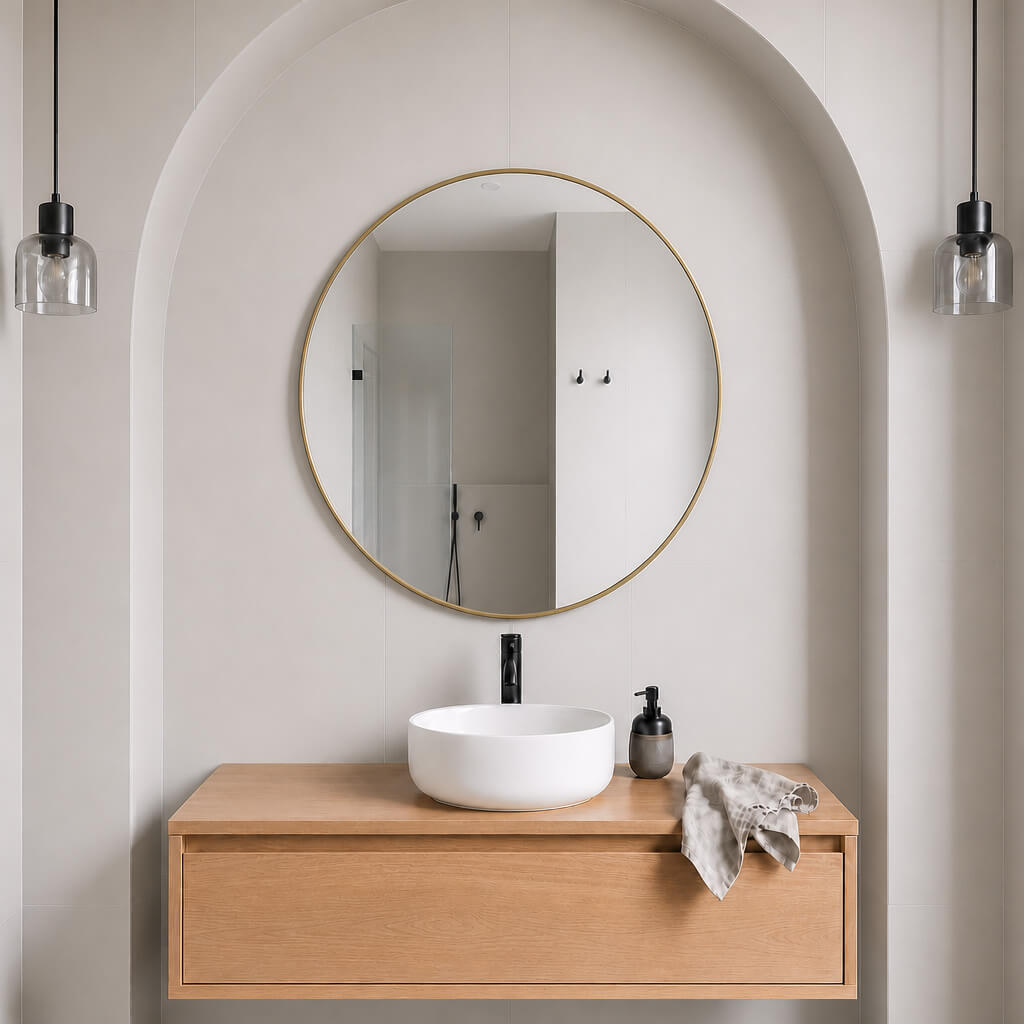 Baltica Design Aluma zrcadlo 80x80 cm kulatý zlatá 5904107933368