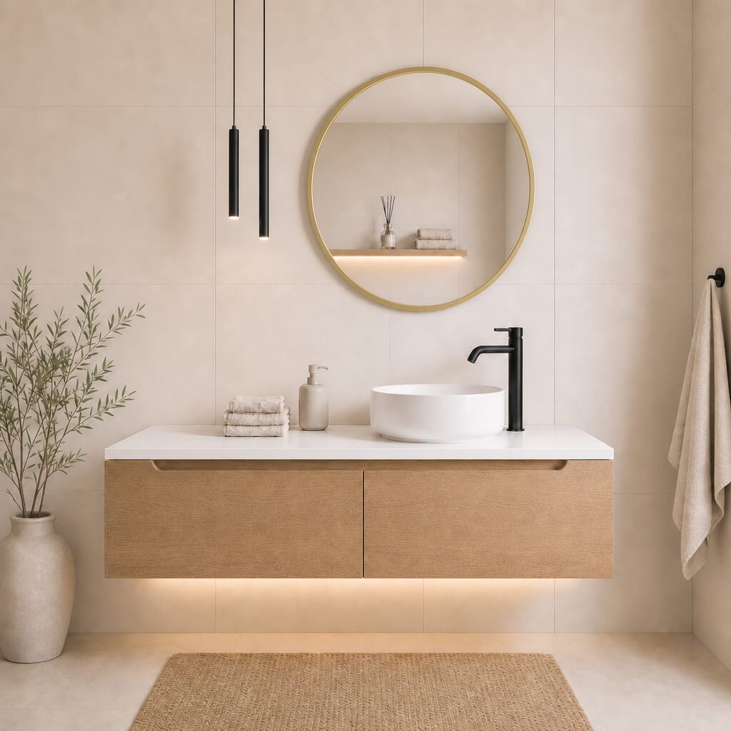 Baltica Design Aluma zrcadlo 70x70 cm kulatý zlatá 5904107933344