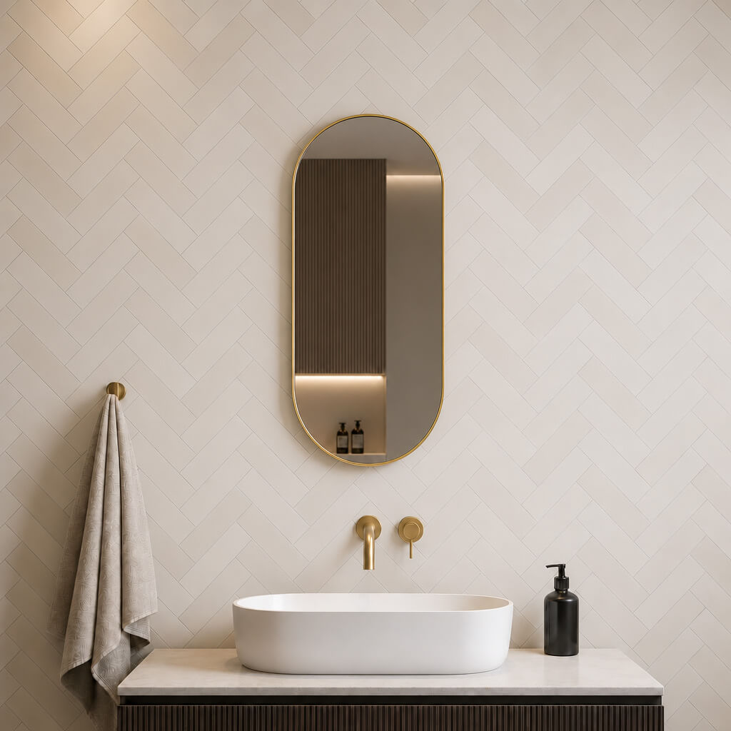 Baltica Design Aluma zrcadlo 45x90 cm oválný zlatá 5904107933603