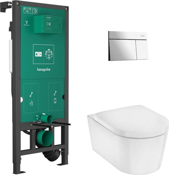 Hansgrohe EluPura S sada mísa s prkénkem a podomítkovým modulem vč. tlačítka 60303000