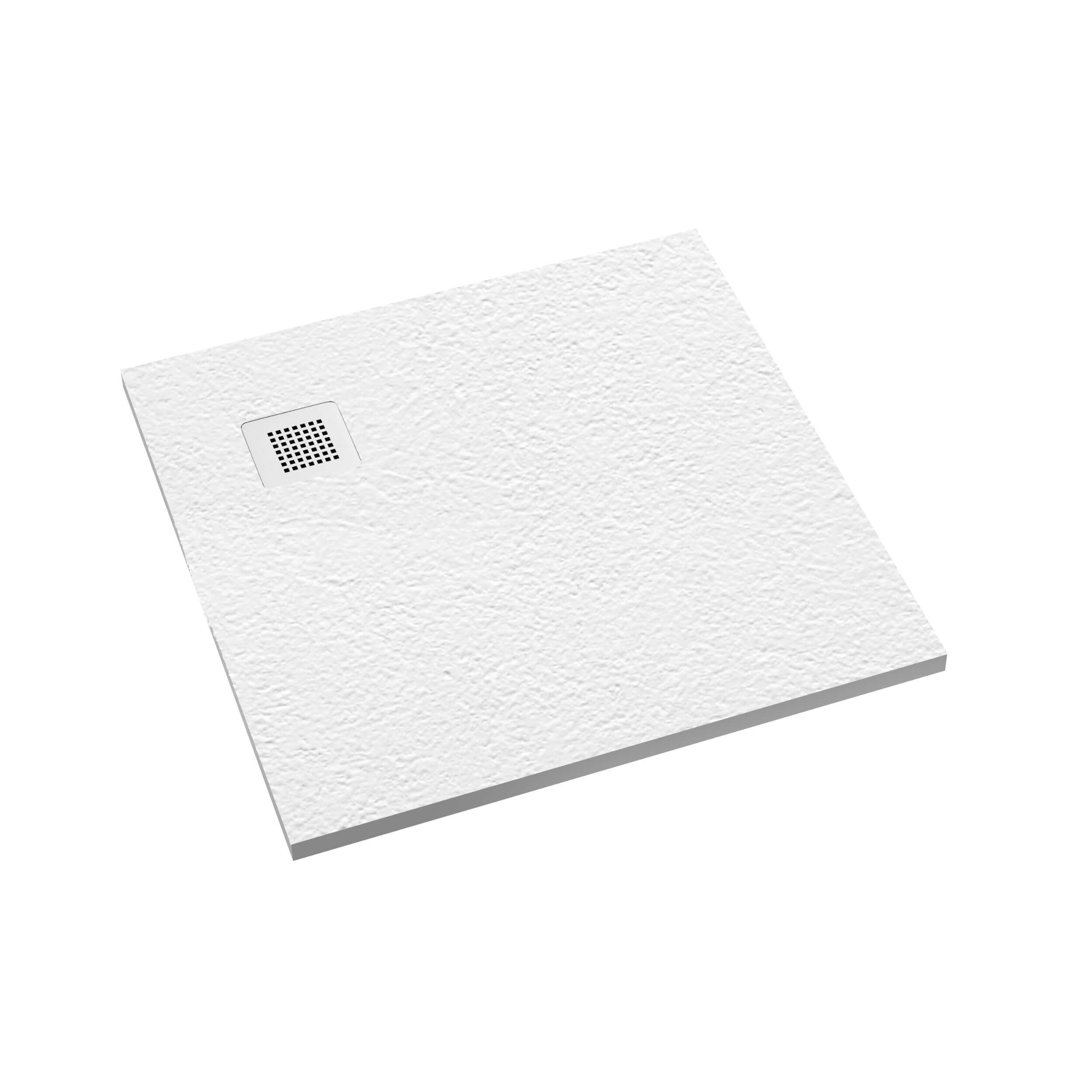 Schedpol Kalait Grooved White Stone čtvercová sprchová vanička 80x80 cm bílá 3.3100/B/GR-M2