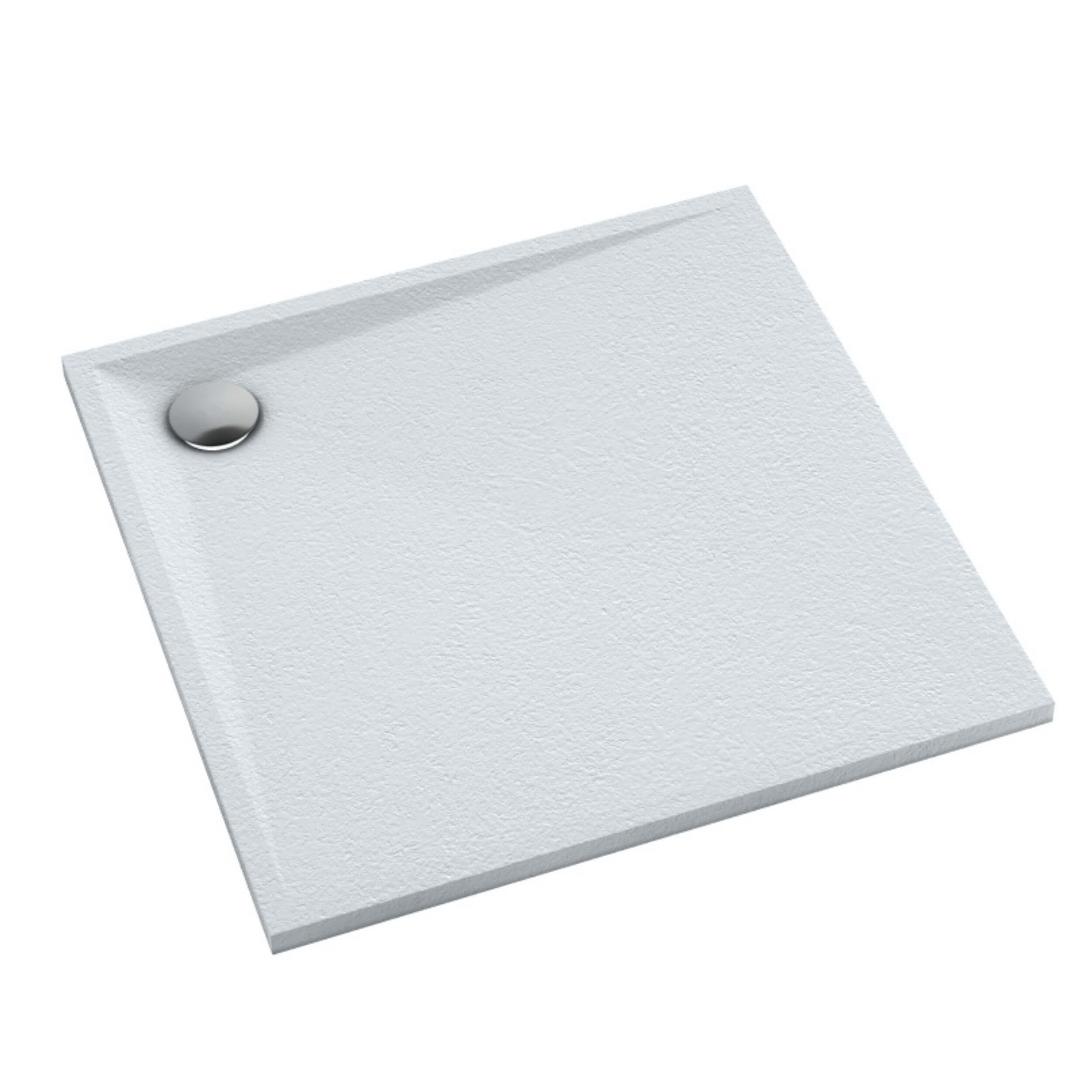 Schedpol Etrusco Grooved White Stone čtvercová sprchová vanička 80x80 cm bílá 3.460/B/GR
