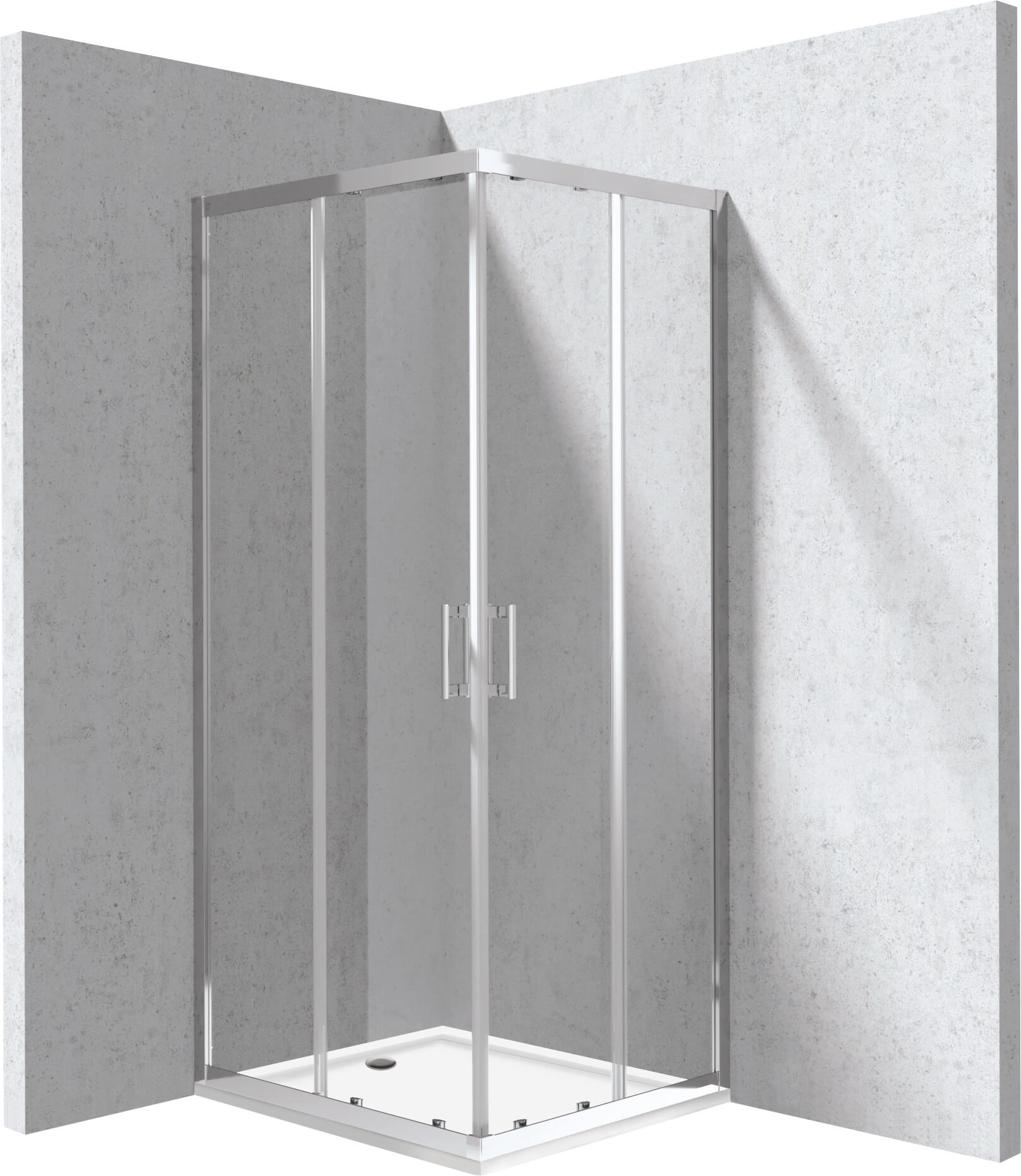 Deante Funkia Evo sprchový kout s vaničkou 90x80 cm obdélníkový chrom lesk/průhledné sklo KYCP0089P
