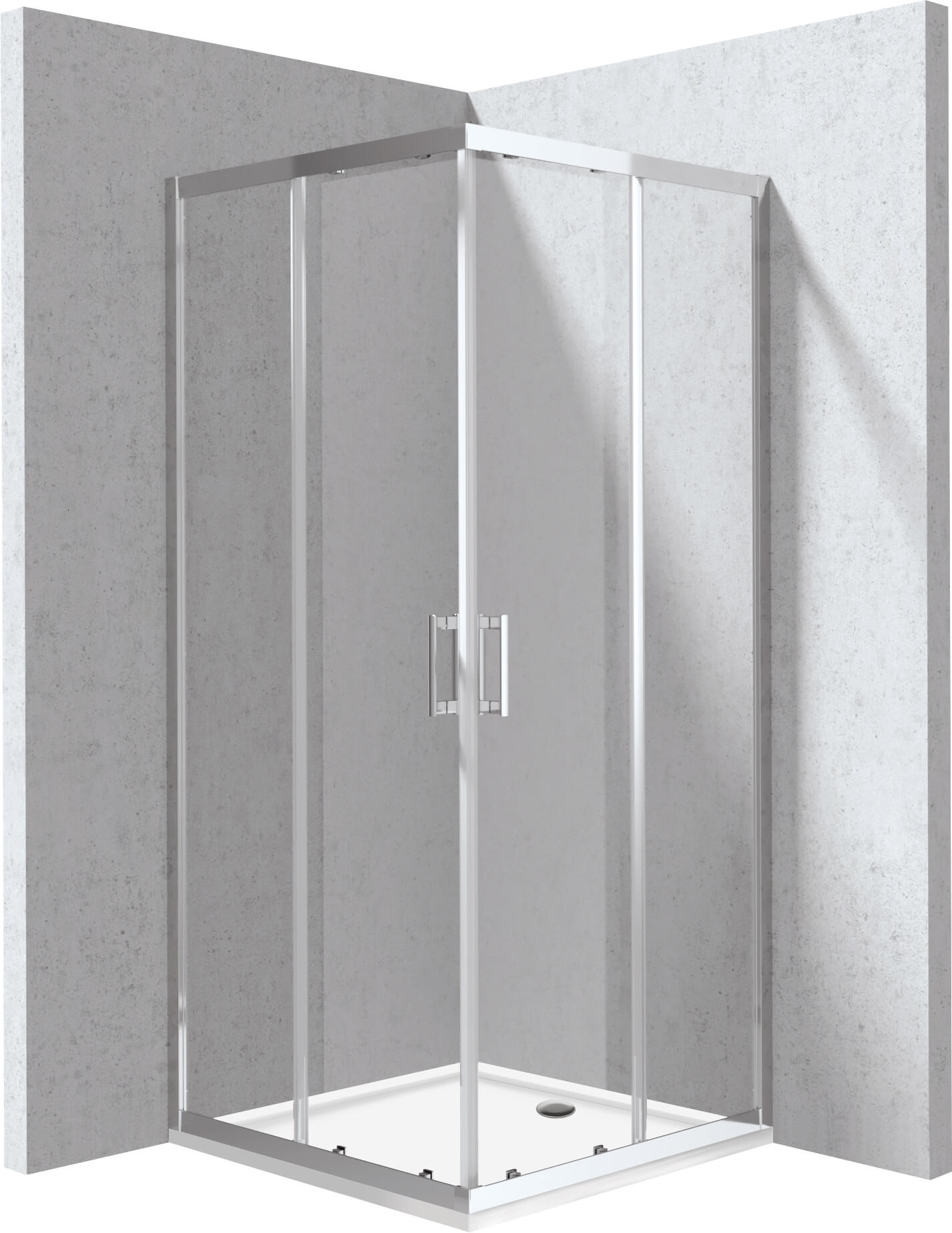 Deante Funkia Evo sprchový kout s vaničkou 80x80 cm čtvercový chrom lesk/průhledné sklo KYCP0088P