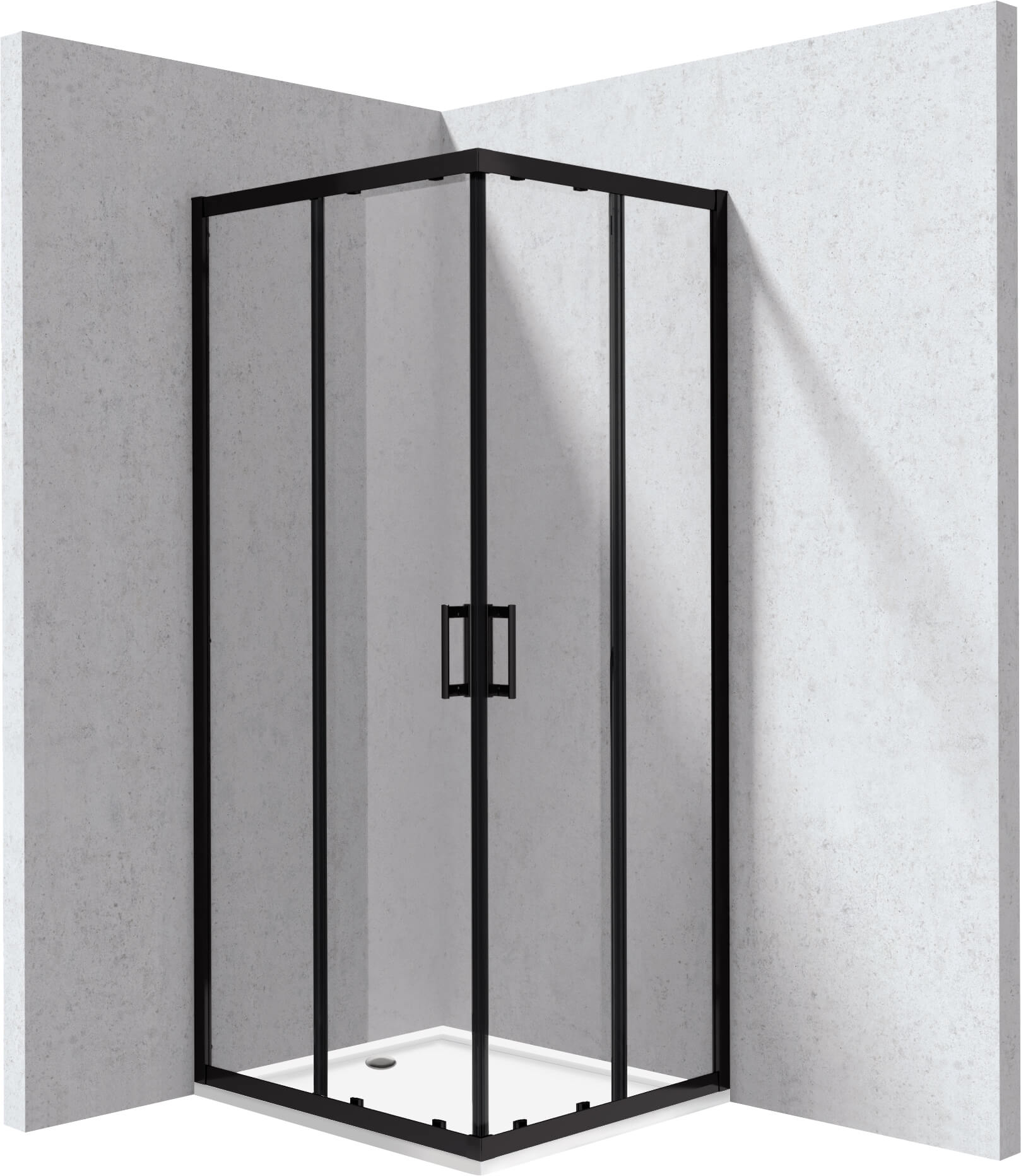 Deante Funkia Evo sprchový kout s vaničkou 90x80 cm obdélníkový černá matný/průhledné sklo KYCPN089P