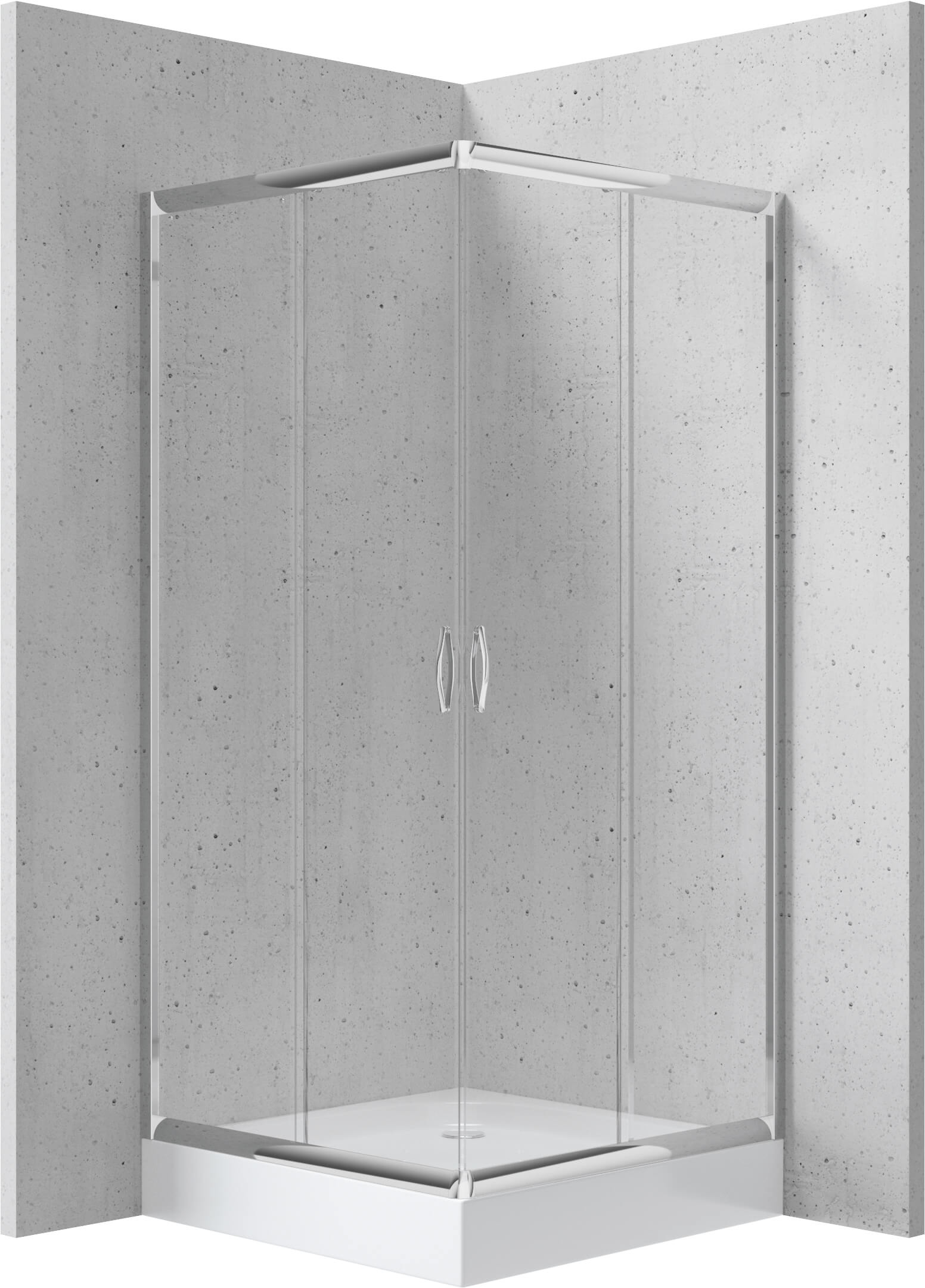 Deante Funkia sprchový kout s vaničkou 80x80 cm čtvercový chrom lesk/průhledné sklo KYCZ042K