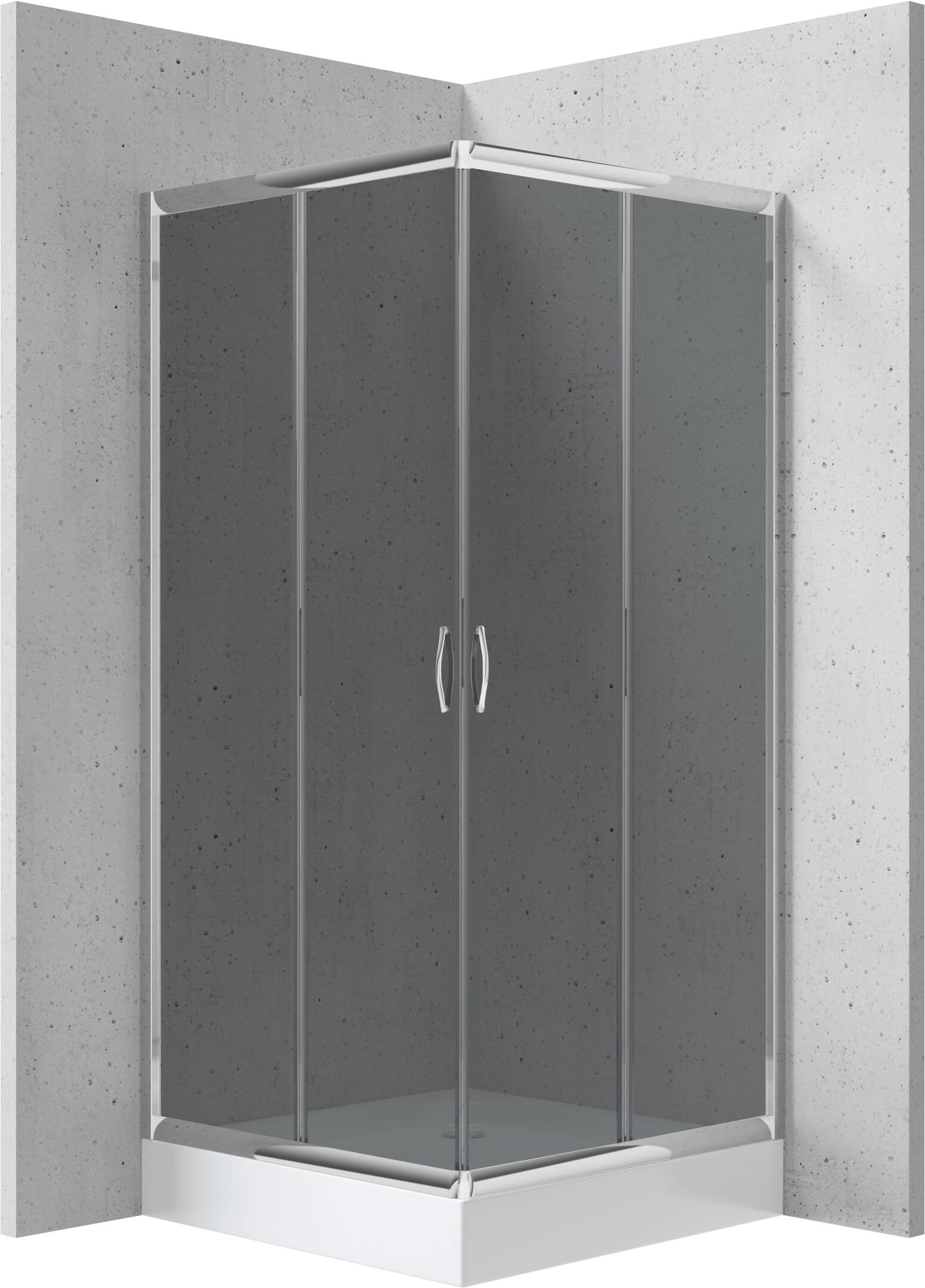 Deante Funkia sprchový kout s vaničkou 80x80 cm čtvercový chrom lesk/šedé sklo KYCZ442K
