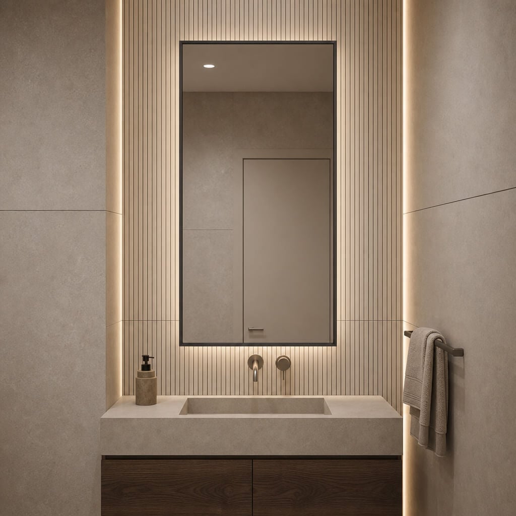 Baltica Design Aluma zrcadlo 50x60 cm obdélníkový s osvětlením černá 5904107934136