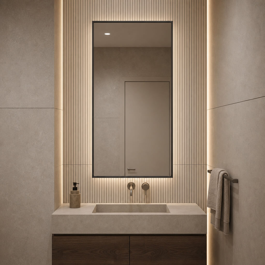 Baltica Design Aluma zrcadlo 50x60 cm obdélníkový s osvětlením černá 5904107934129