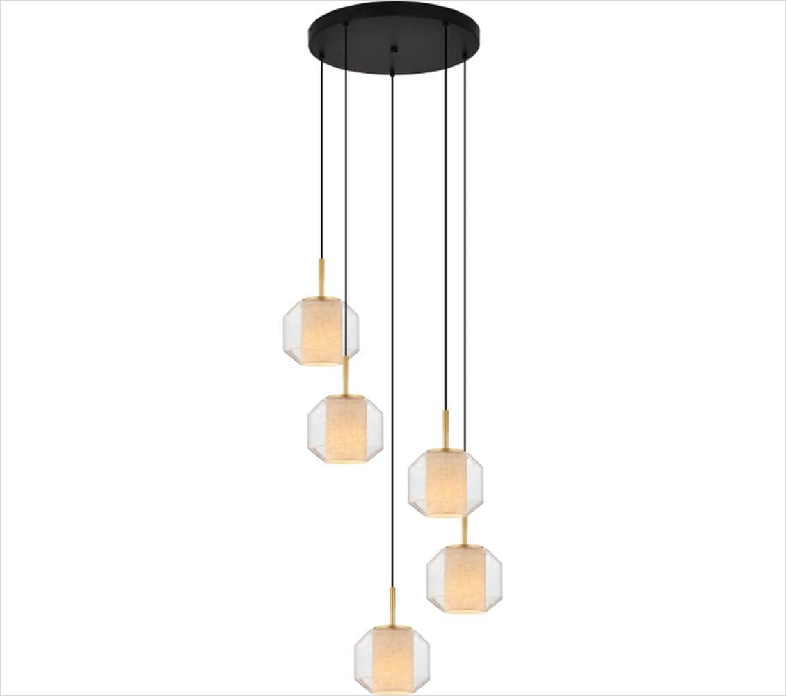 Zuma Line Solix závěsné svítidlo 5x25 W černá-zlatá DU32201A/5L