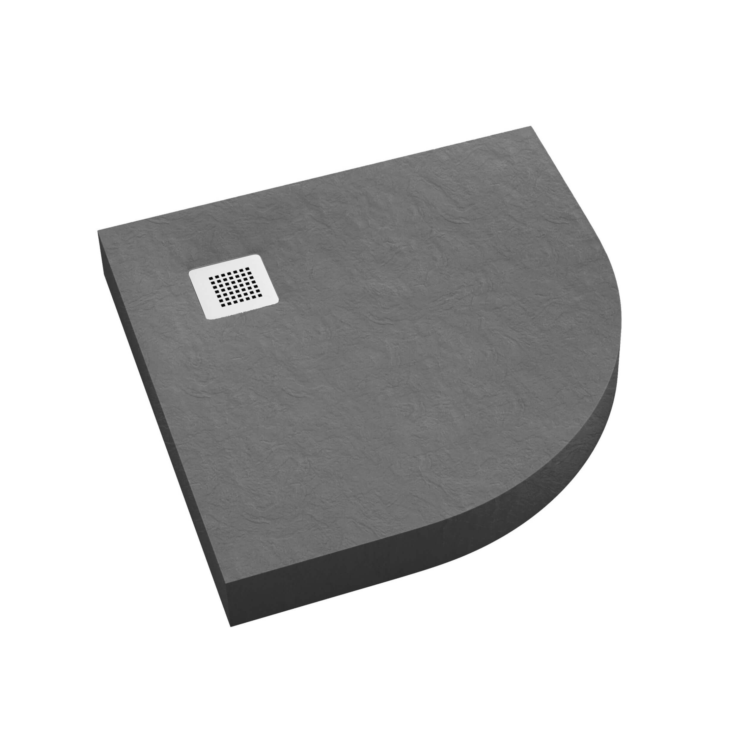 Schedpol New Horizons Grey Stone půlkruhová sprchová vanička 90x90 cm šedá 3.3304/S/ST-M2