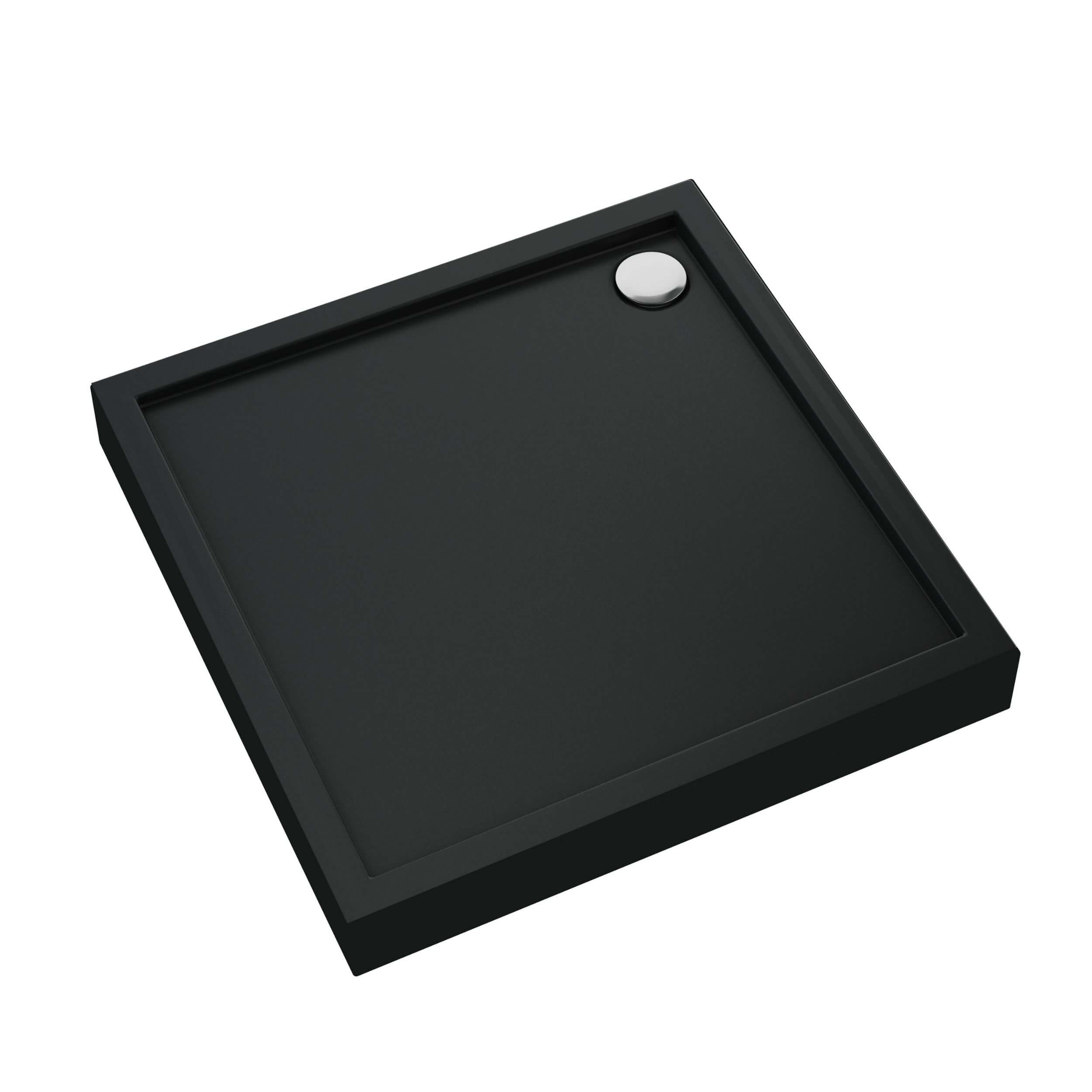 Schedpol Competia New Black Mat čtvercová sprchová vanička 80x80 cm šedá 3.4630/C/MG