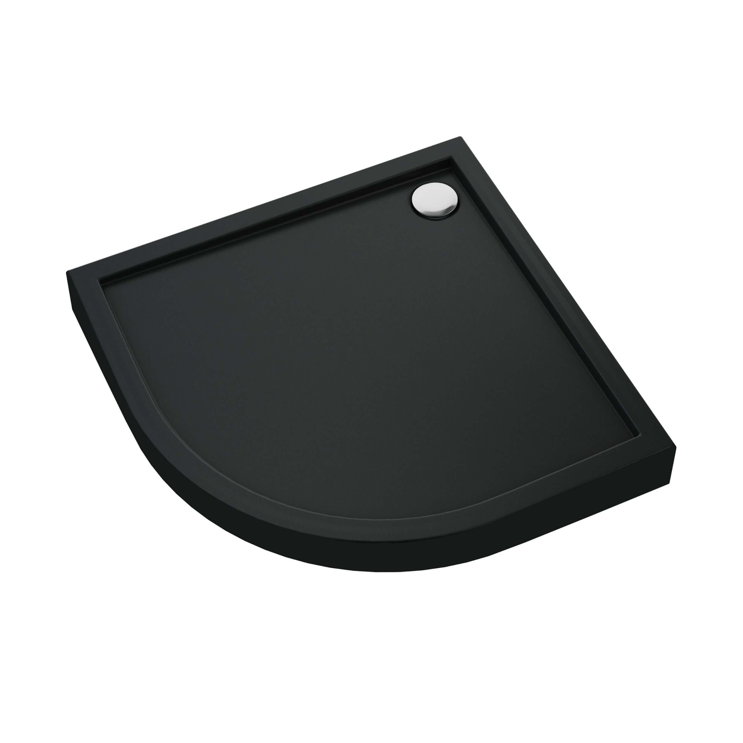 Schedpol Competia New Black Mat půlkruhová sprchová vanička 80x80 cm černá 3.4633/C/MG