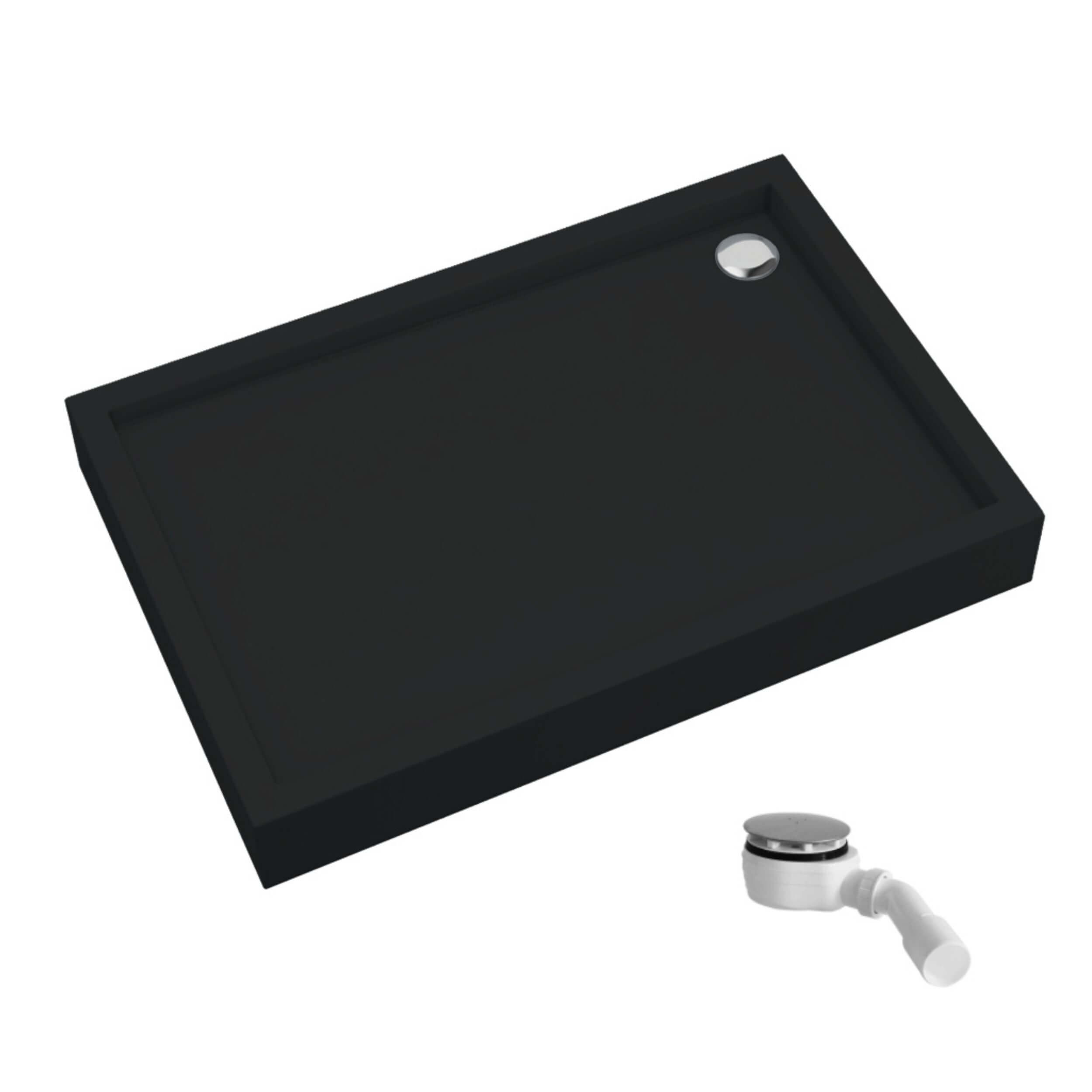 Schedpol Competia New Black Mat obdélníková sprchová vanička 100x80 cm černá 3.4636/C/MG