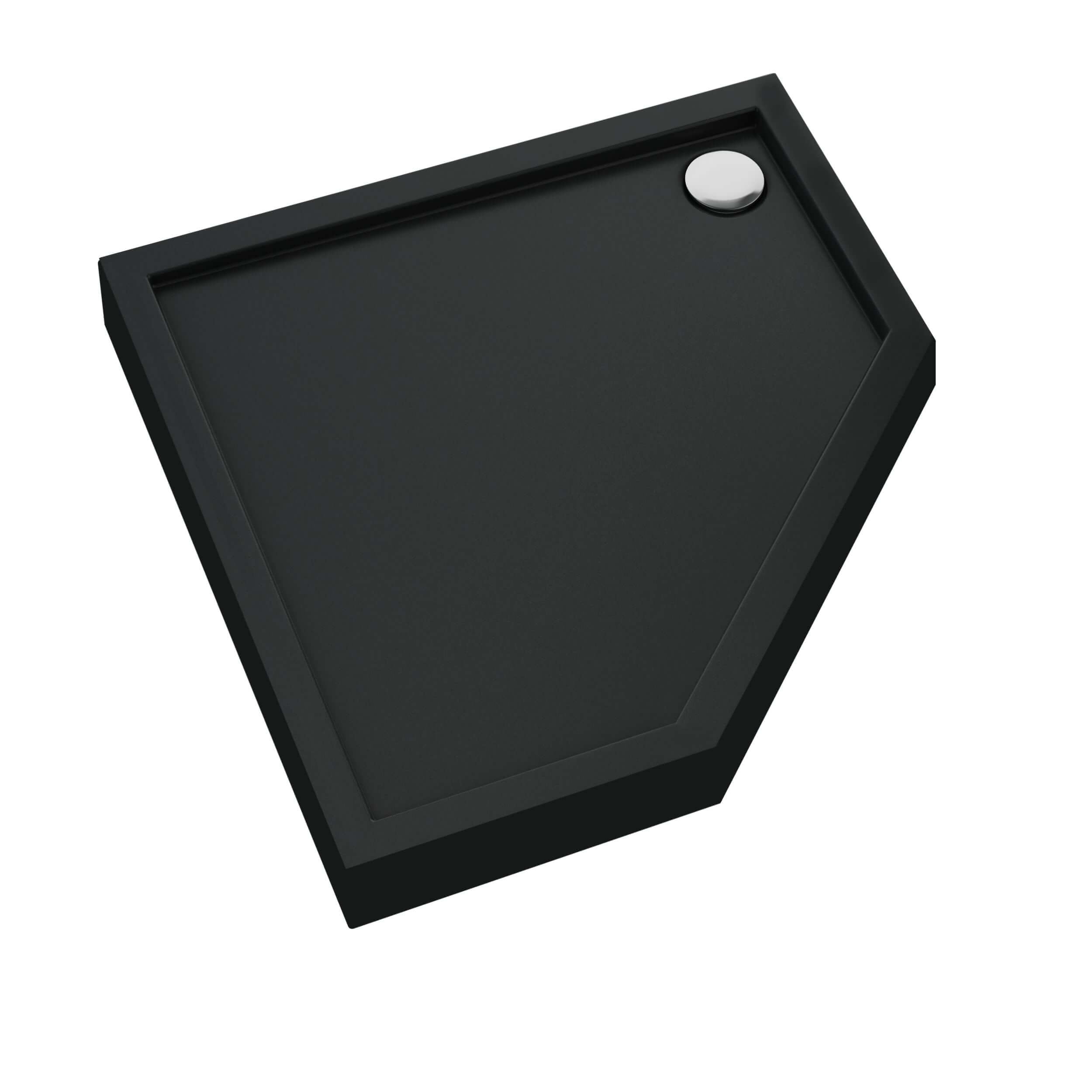 Schedpol Competia New Black Mat pětiúhelníková sprchová vanička 80x80 cm černá 3.4697/C/MG
