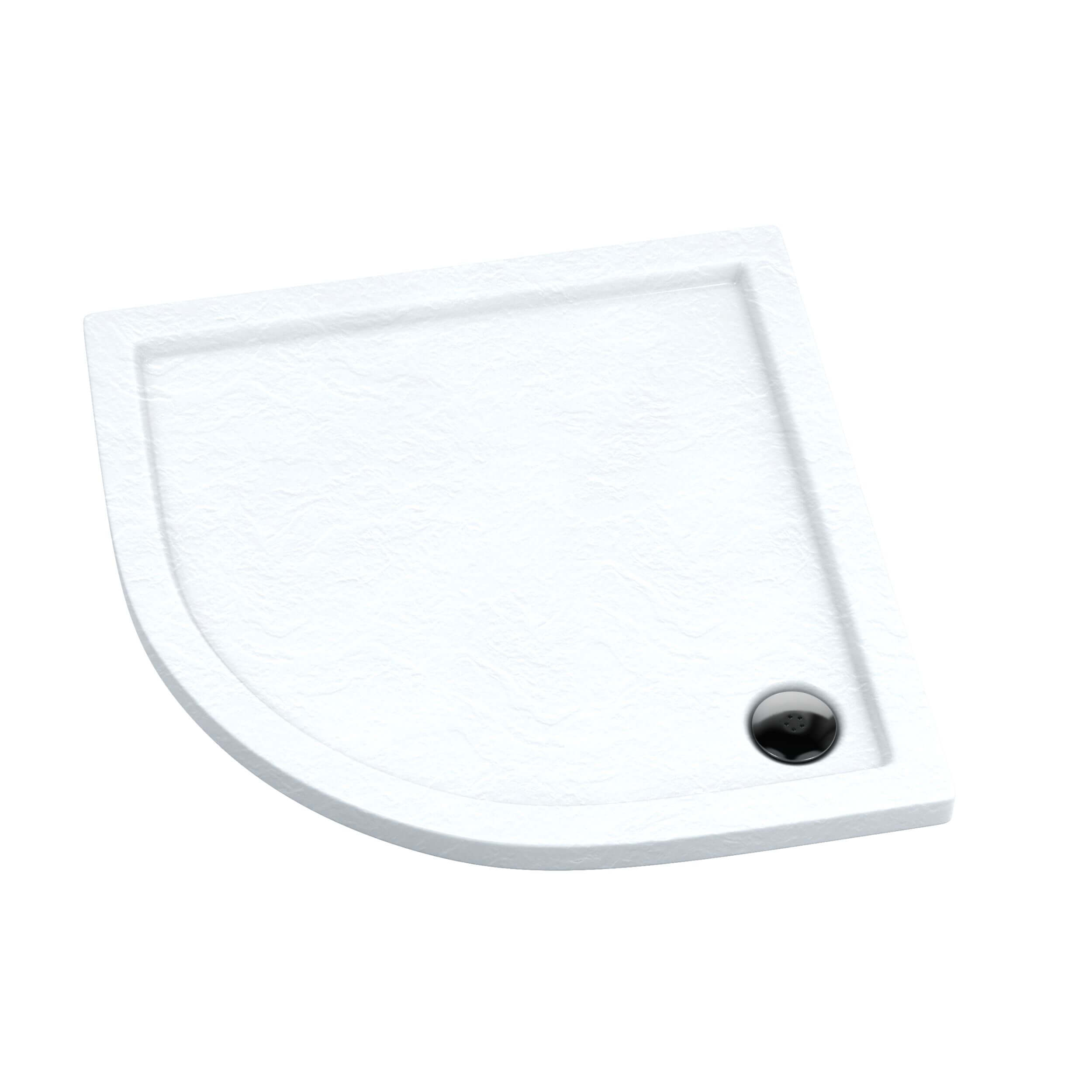 Schedpol Caspar White Stone půlkruhová sprchová vanička 80x80 cm bílá 3.263/B/ST