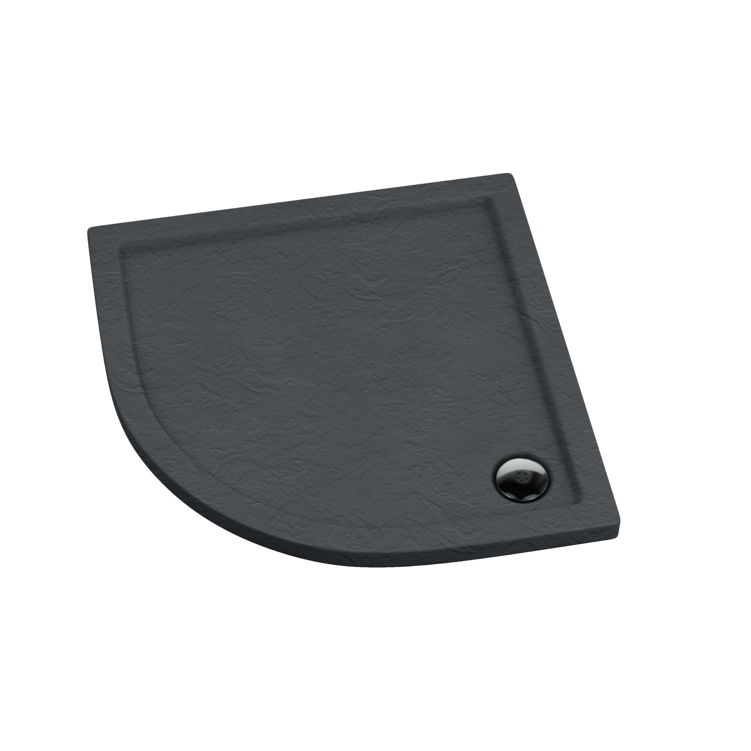 Schedpol Caspar Grey Stone půlkruhová sprchová vanička 90x90 cm šedá 3.264/S/ST