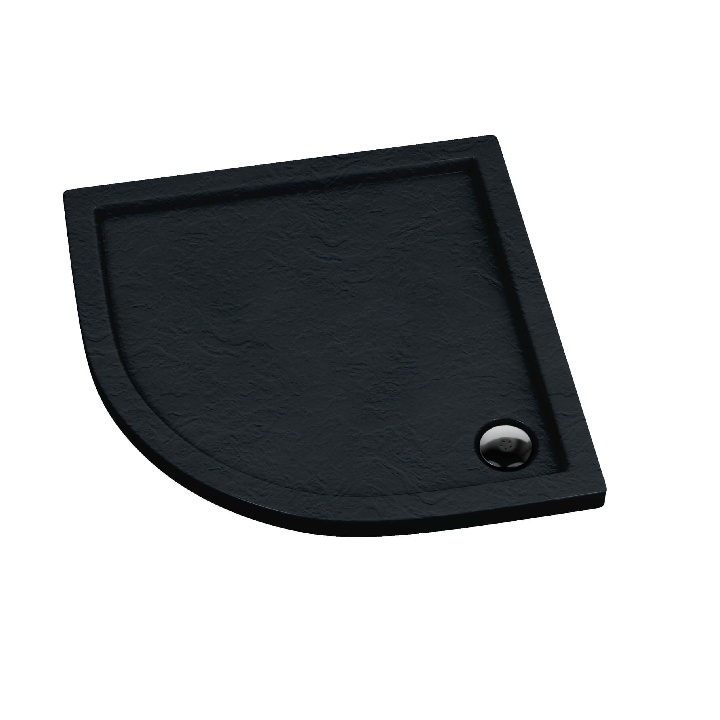 Schedpol Caspar Black Stone půlkruhová sprchová vanička 80x80 cm černá 3.263/C/ST