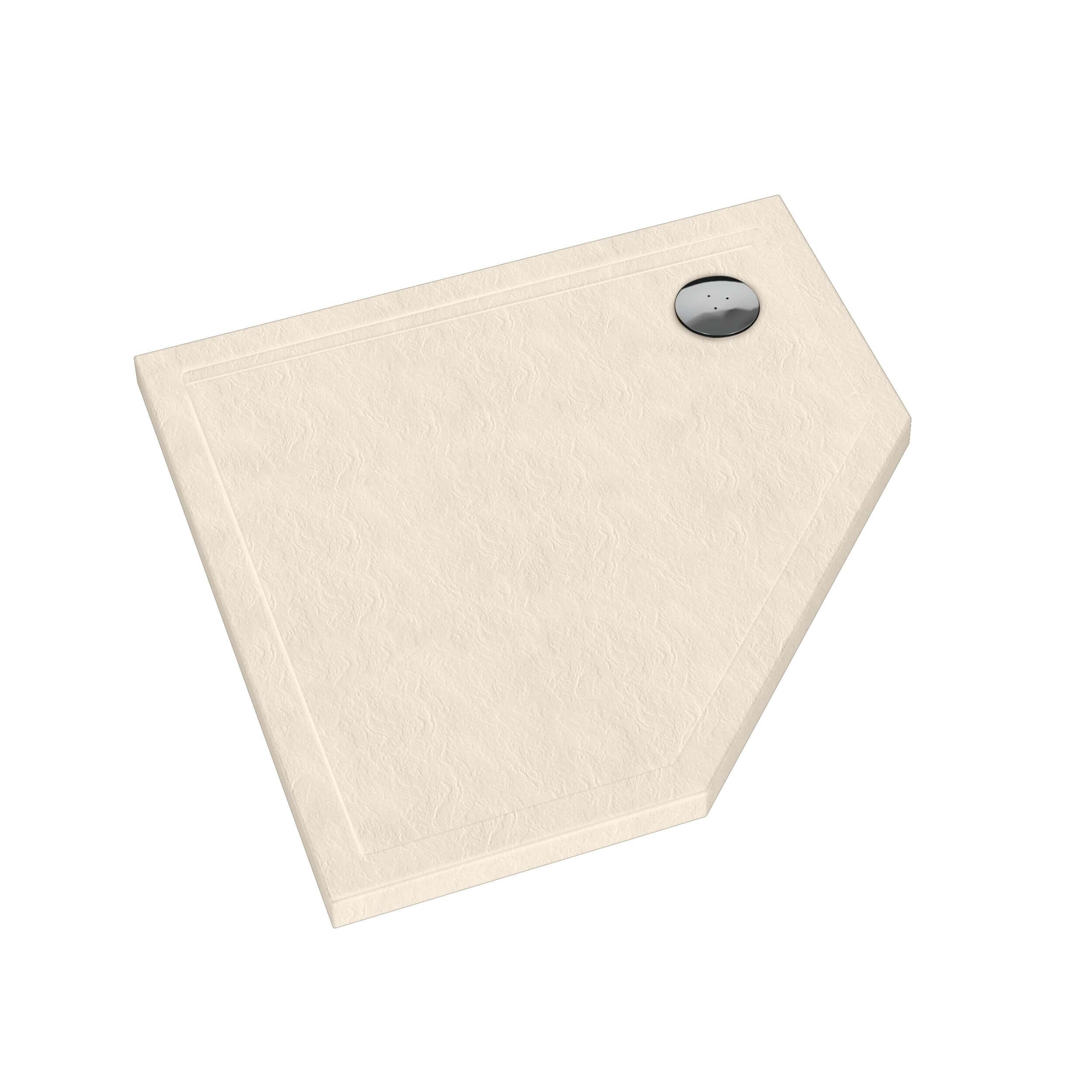 Schedpol Caspar New Cashmere Stone pětiúhelníková sprchová vanička 80x80 cm béžová 3.2397/PK/ST