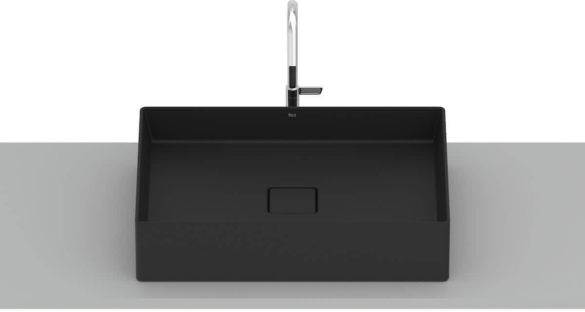 Roca Terra umyvadlo 51x36 cm obdélníkový na pult černá matný A32787Z080