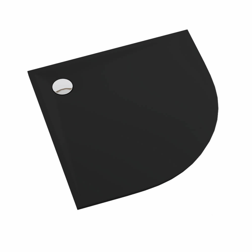 Schedline Libra Black Mat půlkruhová sprchová vanička 90x90 cm černá 3SP.L1O-9090/C/MG