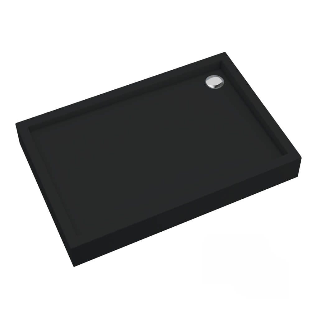 Schedline Cameron Black Mat obdélníková sprchová vanička 100x90 cm černá 3ST.C1P-90100/C/MG