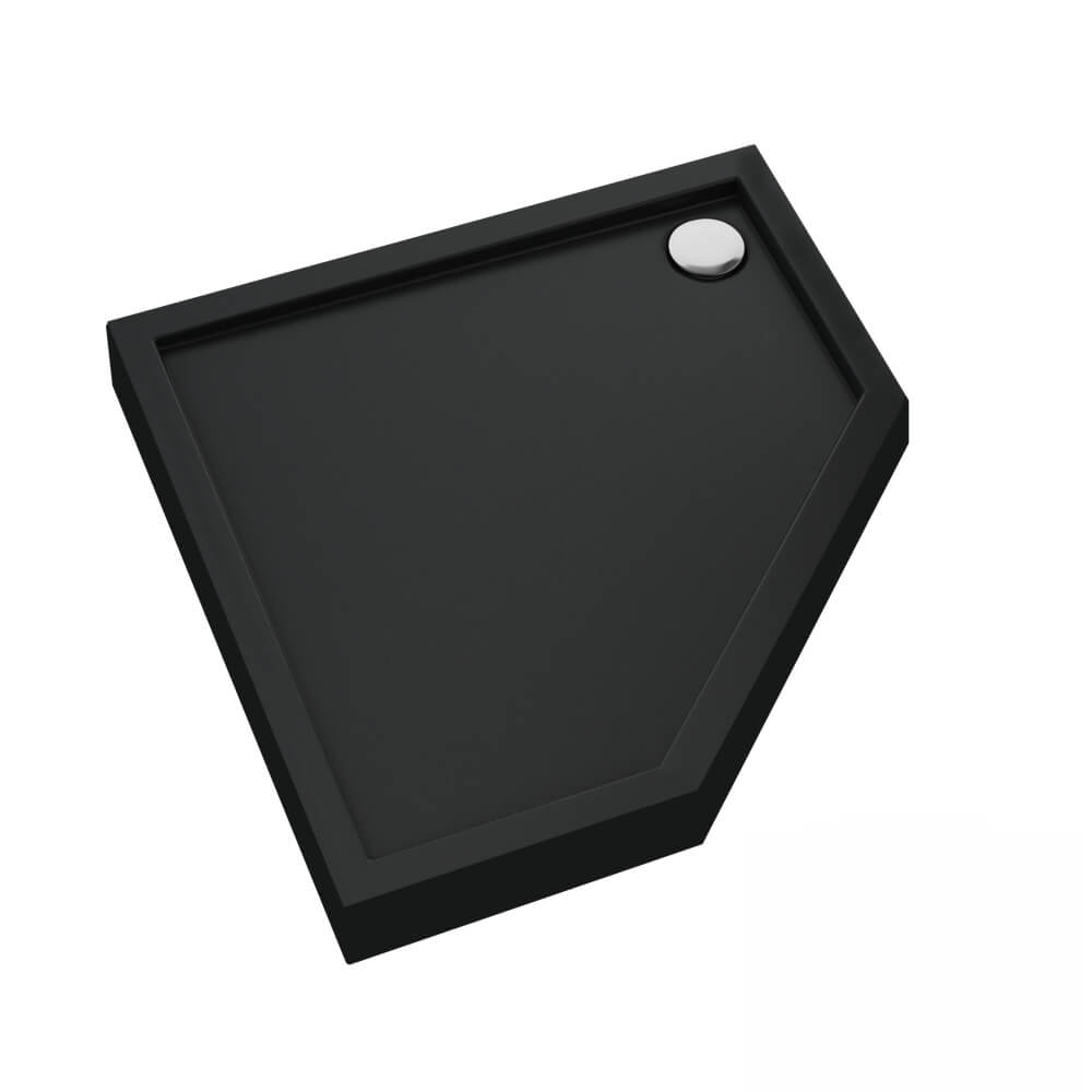 Schedline Cameron Black Mat pětiúhelníková sprchová vanička 80x80 cm černá 3ST.C1PK-8080/C/MG