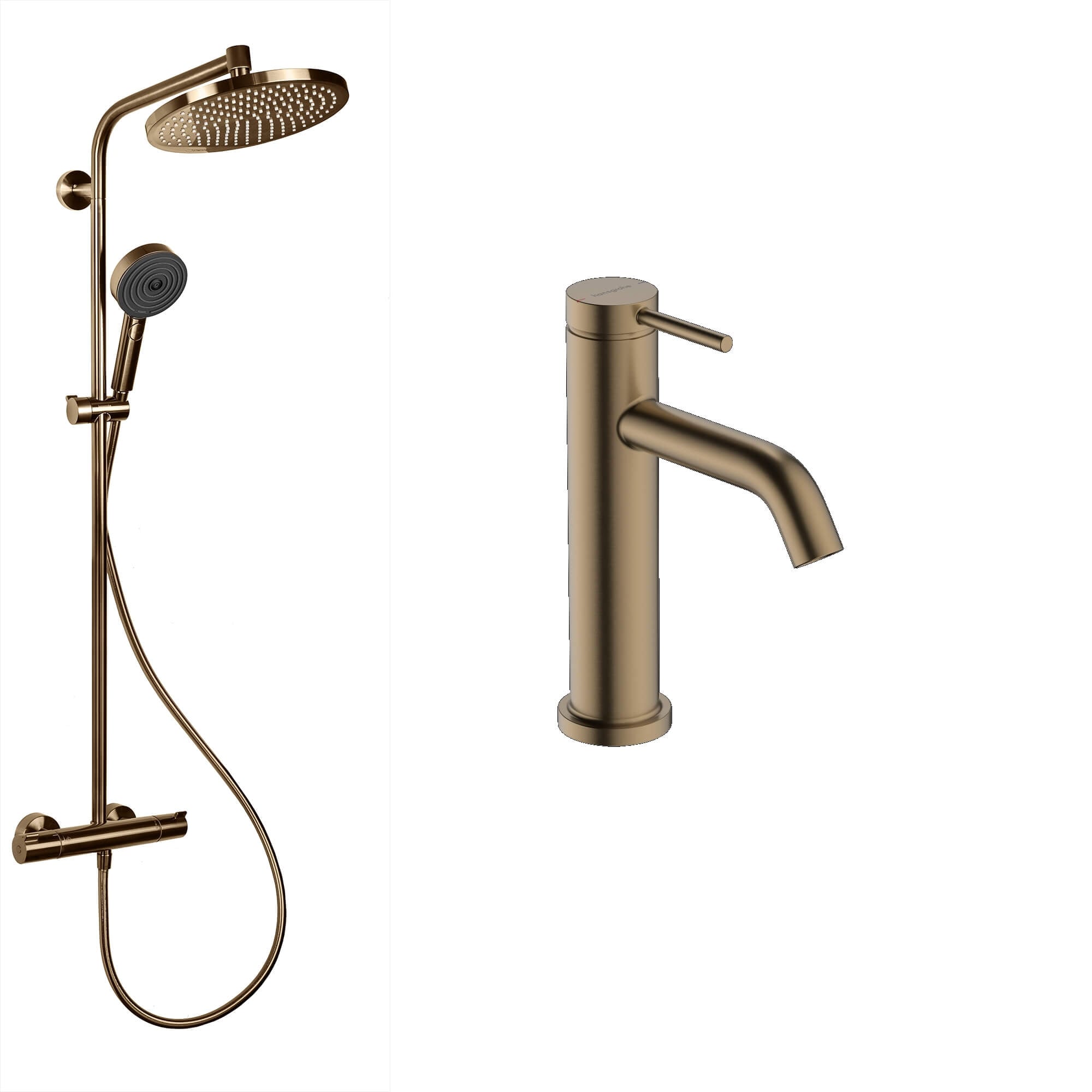 Hansgrohe Crometta sada koupelnových doplňků na stěnu s termostatem s dešťovou sprchou || 88002386