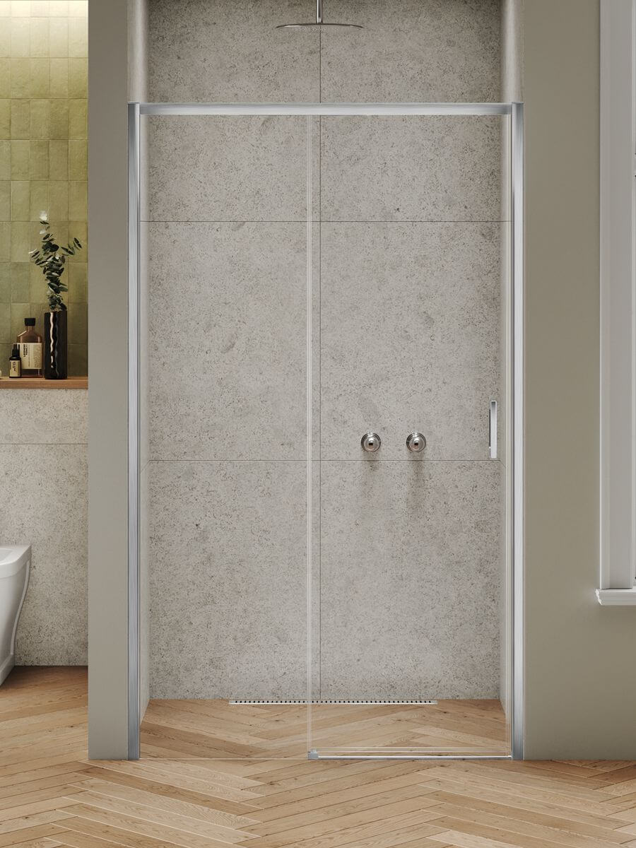 New Trendy Prime Nickel Brushed sprchové dveře 130 cm posuvné nikl kartáčovaný/průhledné sklo D-1347A