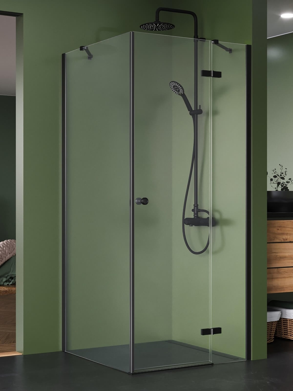 New Trendy Kalibra Black sprchový kout 80x80 cm čtvercový černá matný/průhledné sklo K-5062