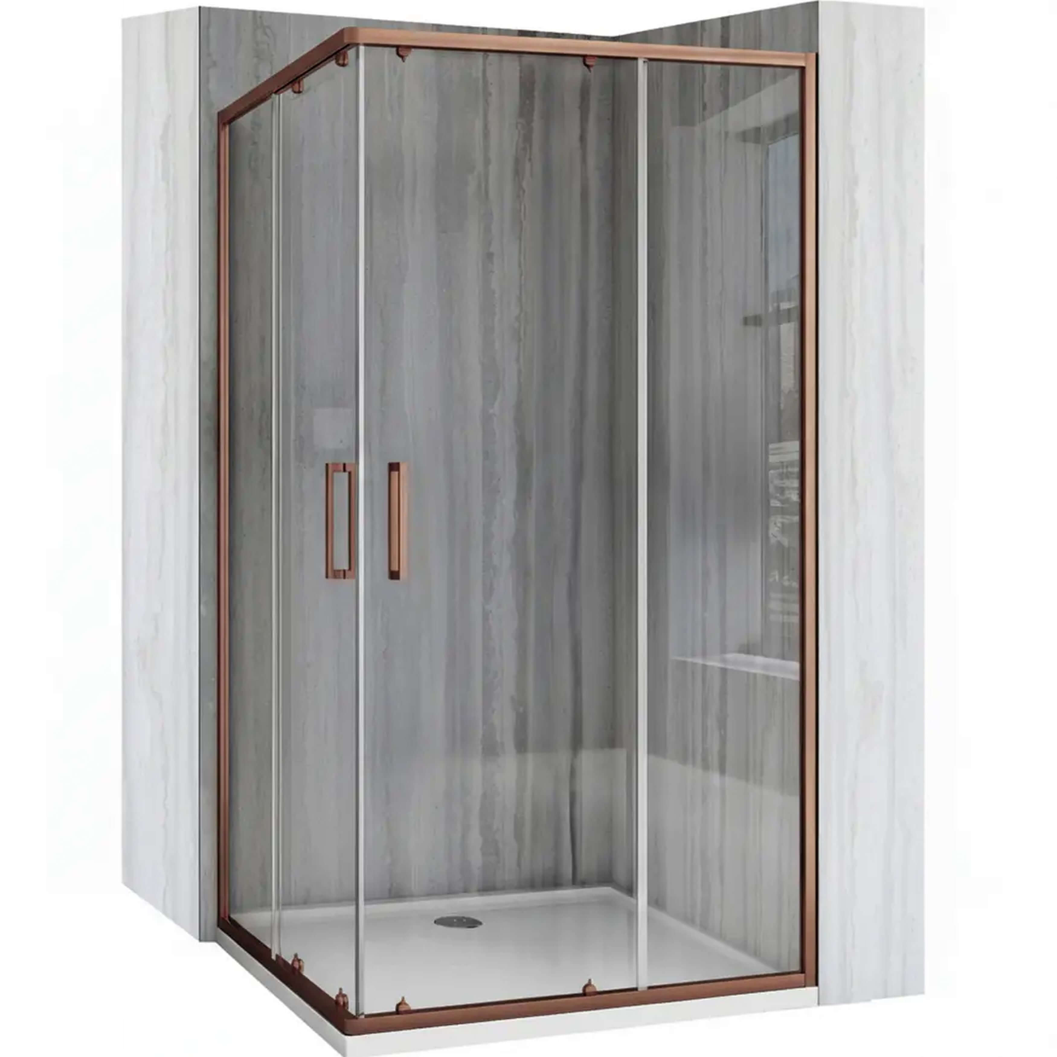 Rea City sprchový kout 100x80 cm obdélníkový měděná /průhledné sklo REA-K6981