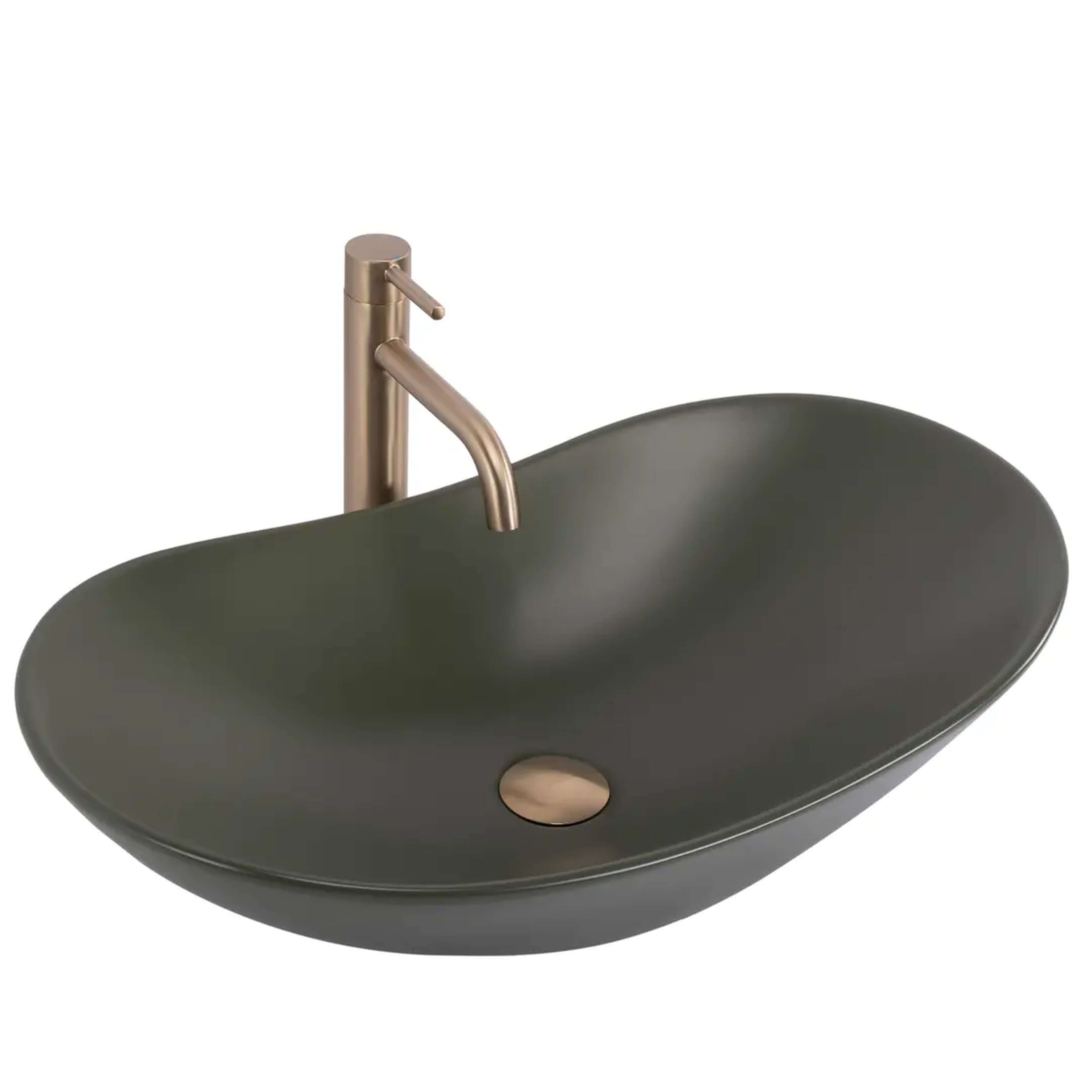 Rea Royal umyvadlo 61.5x35.5 cm oválné na pult zelená matný REA-U6372