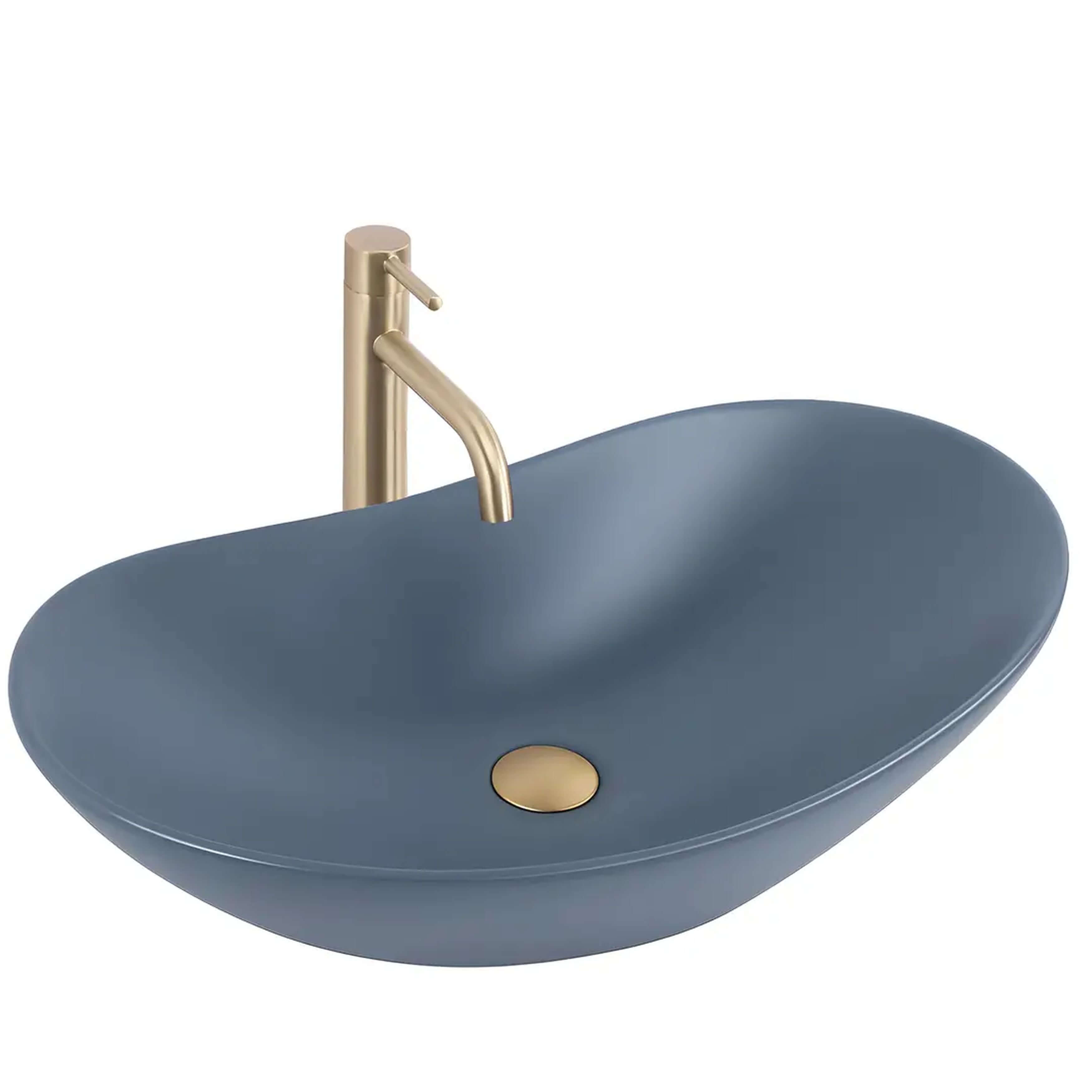 Rea Royal umyvadlo 61.5x35.5 cm oválné na pult modrá matný REA-U6373
