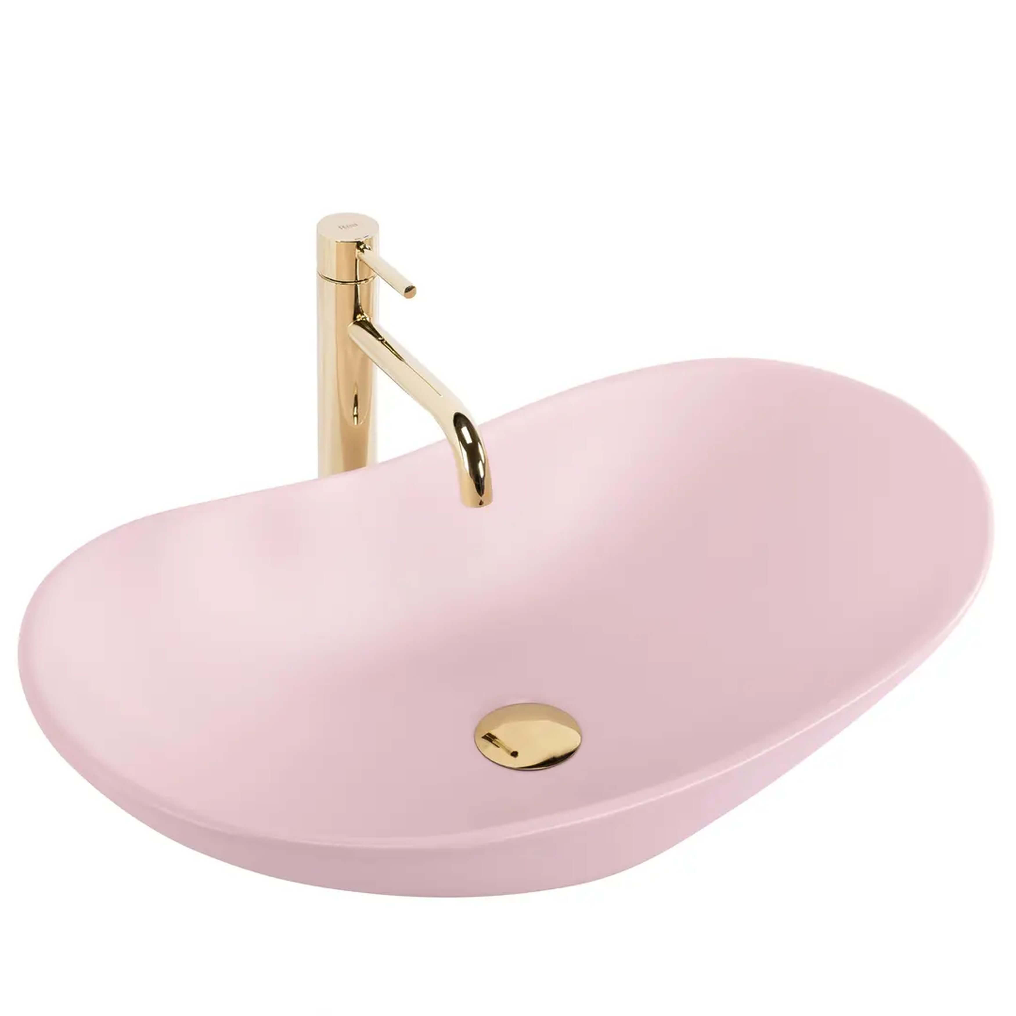 Rea Royal umyvadlo 61.5x35.5 cm oválné na pult růžová matný REA-U6374