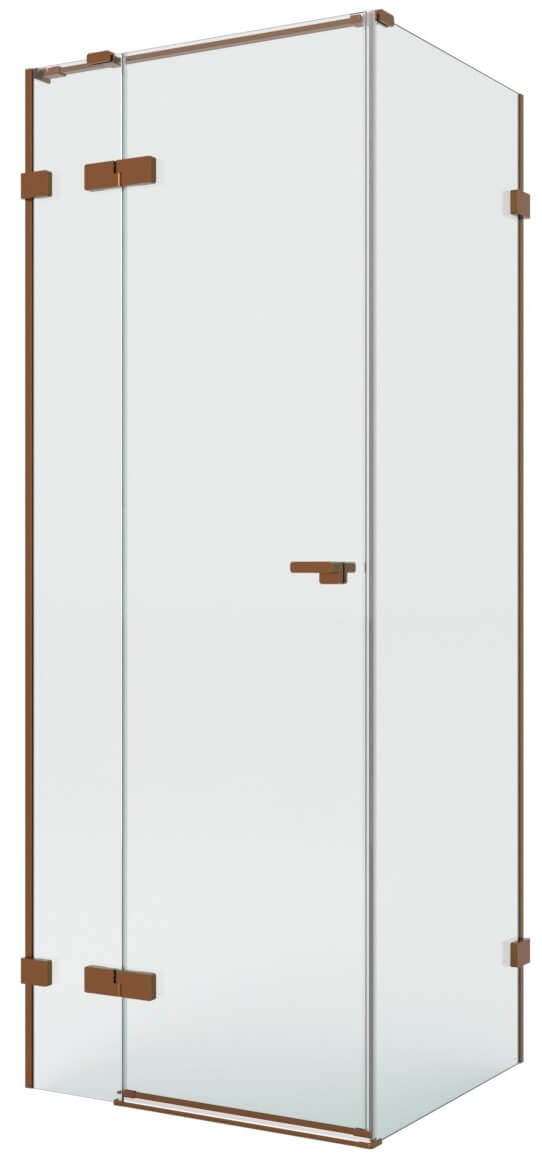 New Trendy Eventa Copper Brushed sprchový kout 120x80 cm obdélníkový měděná kartáčovaný/průhledné sklo EXK-8013