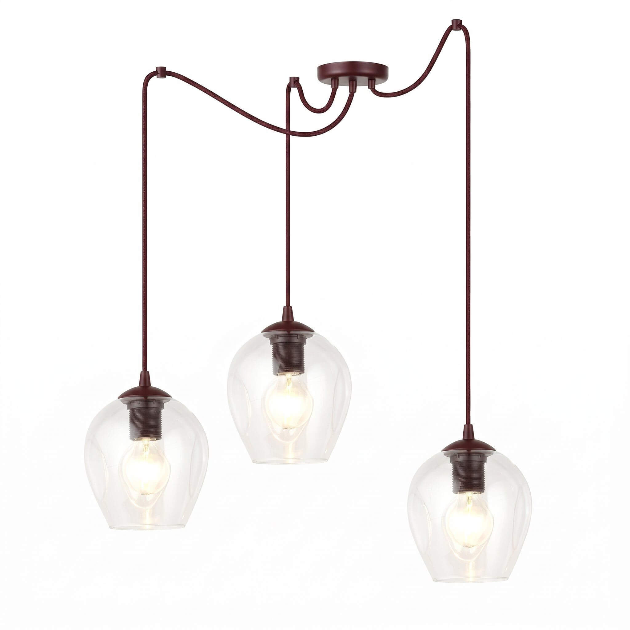 Emibig Level závěsné svítidlo 3x15 W vínová 1819/3