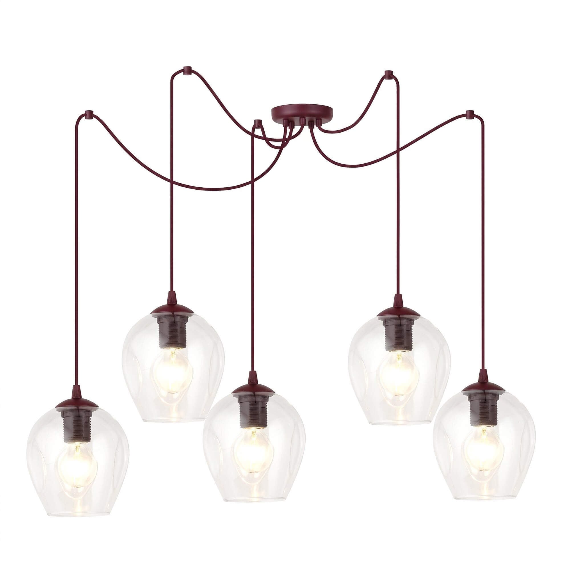 Emibig Level závěsné svítidlo 5x15 W vínová 1819/5