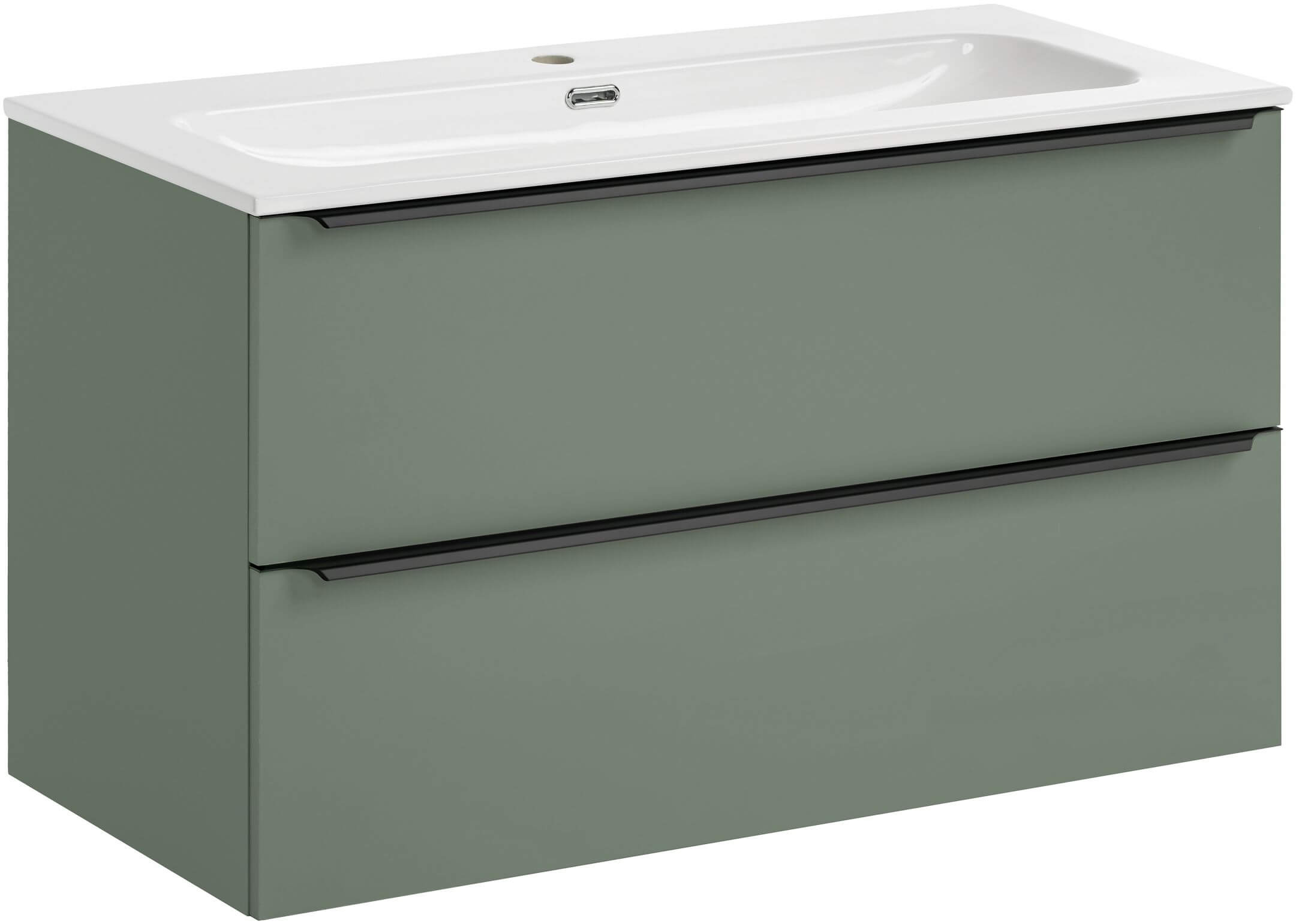 Sada skříňka Comad Sombra Green SOMBRA GREEN 82-100-46-2S, umyvadlo Comad Fly FLY WHITE GLOSS UM 100-46 DP ( E-8073-100 )