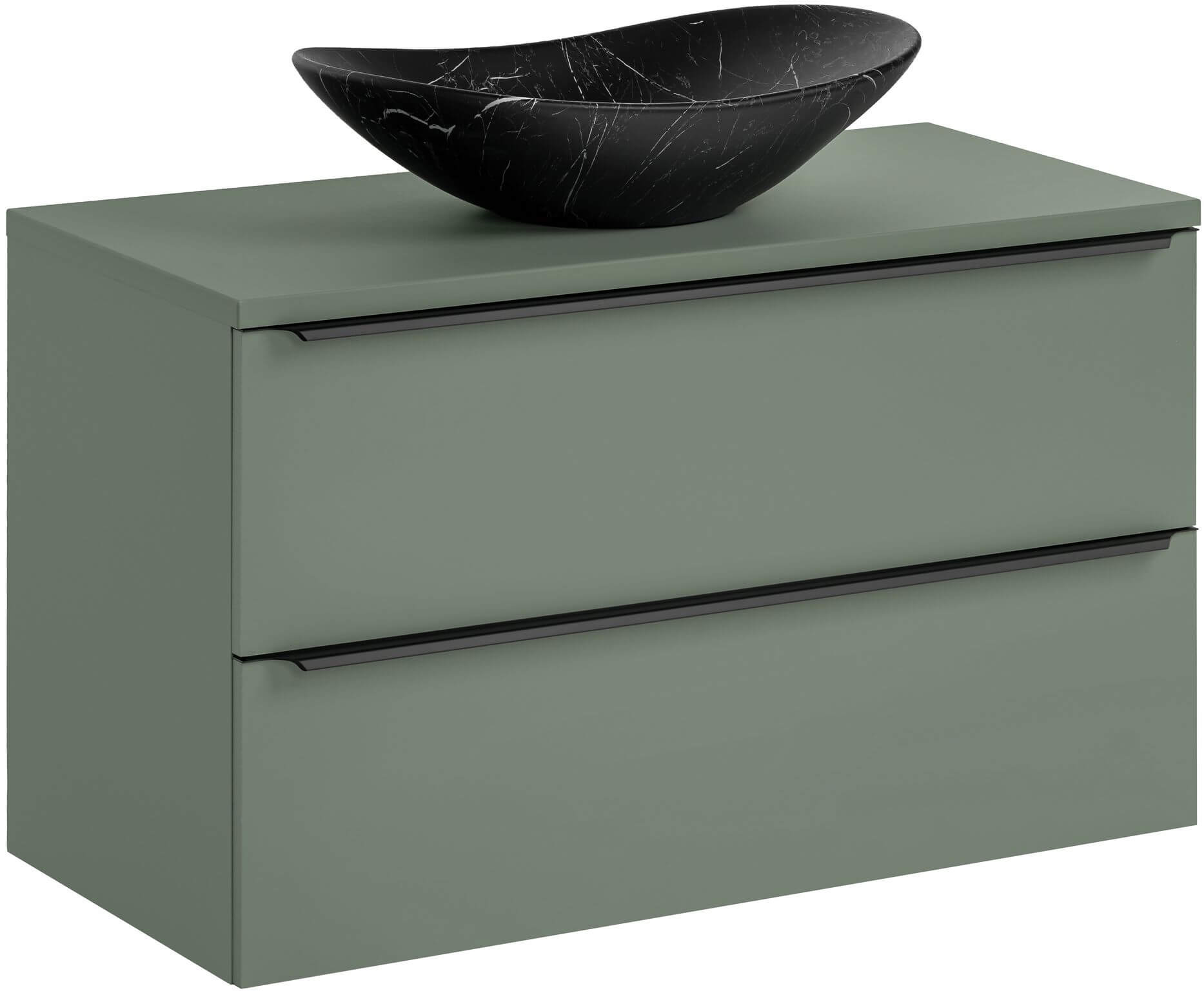 Sada skříňka Comad Sombra Green SOMBRA GREEN 82-100-46-2S, umyvadlo Comad Lena UN-LENA-MB2, GREEN 89-100-46 M