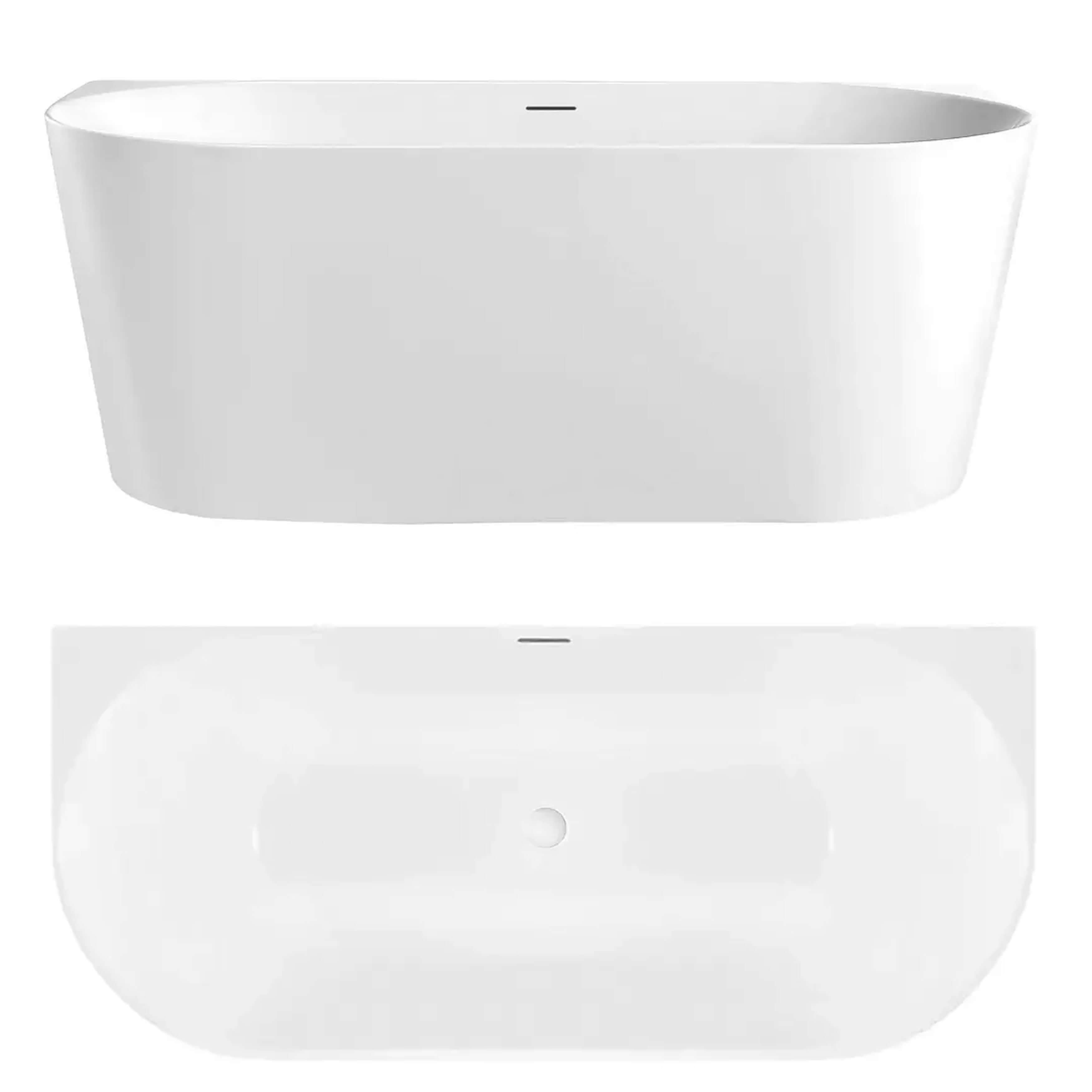 Rea Capri vana ke stěně 169.5x79.5 cm obdélníková bílá REA-W4331