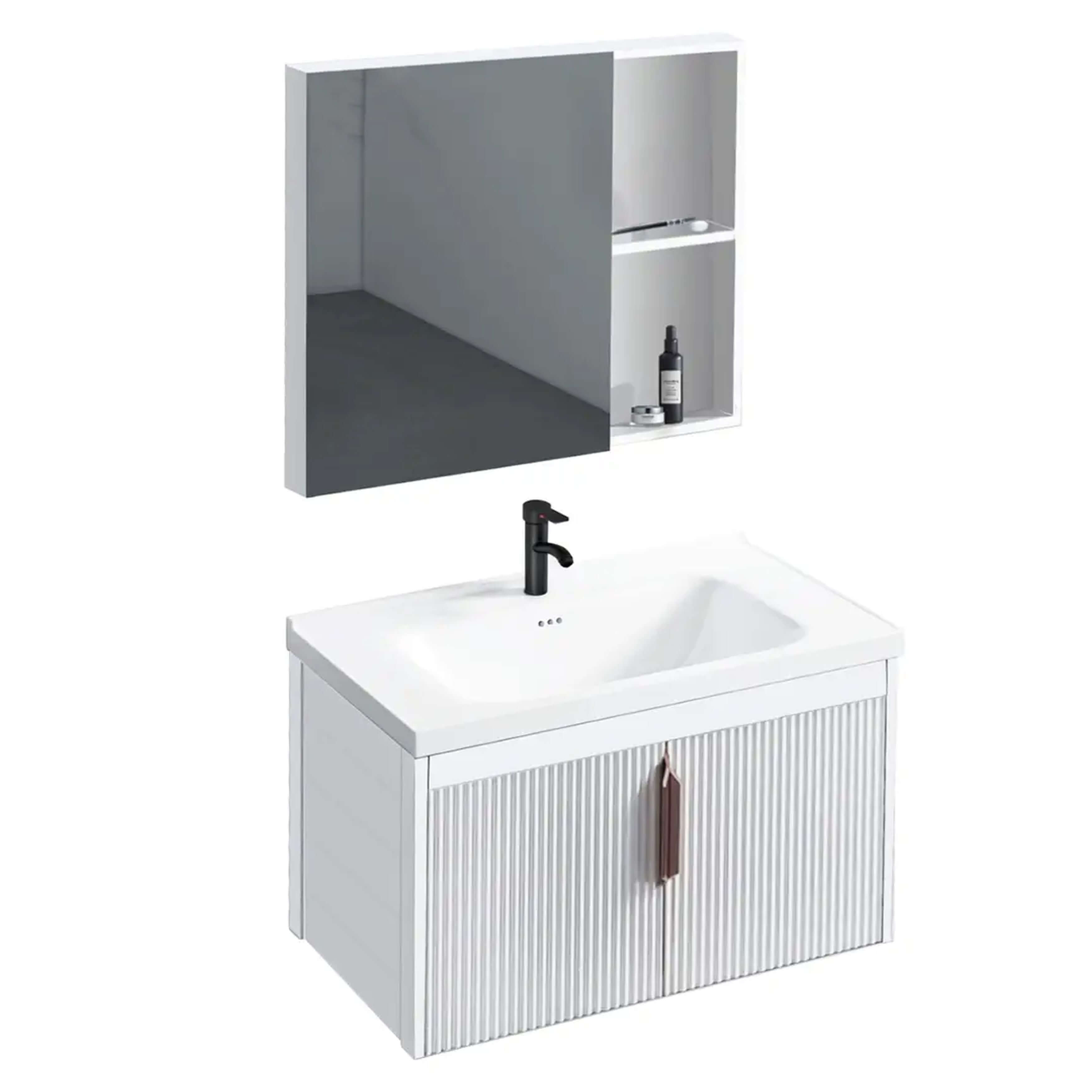 Rea Astor sada koupelnového nábytku 59x46x39.5 cm pod umyvadlo závěsná béžová REA-M0003