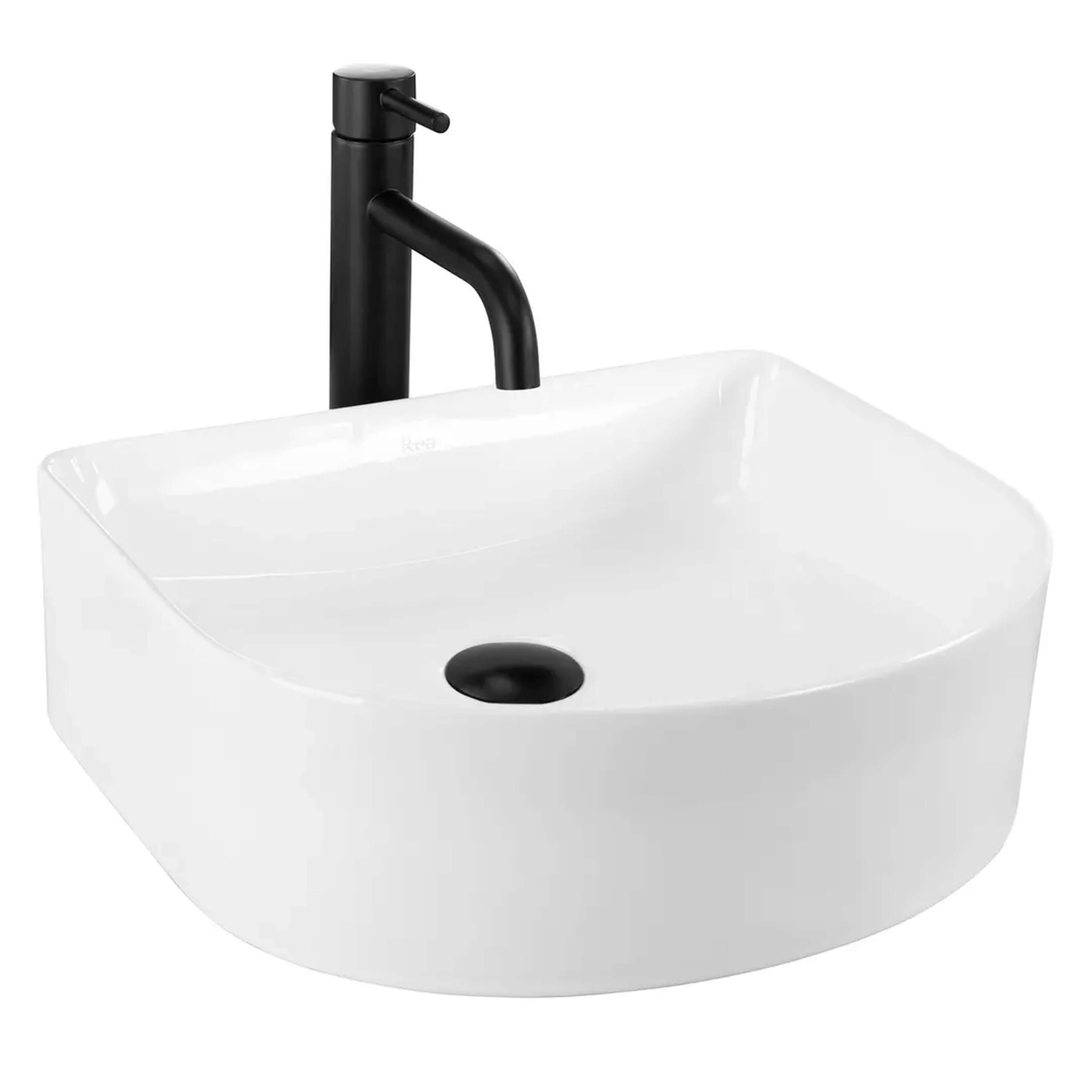 Rea Clara umyvadlo 40x35 cm polokulatý na pult bílá lesk REA-U0631