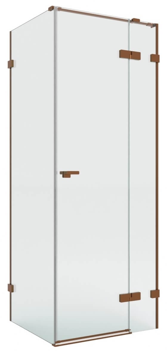 New Trendy Eventa Copper Brushed sprchový kout 120x90 cm obdélníkový měděná kartáčovaný/průhledné sklo EXK-8064
