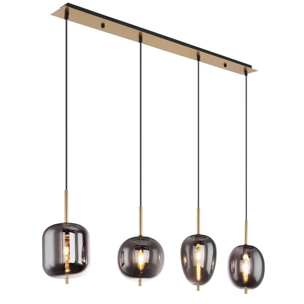Globo Lighting Blacky I závěsné svítidlo 4x40 W mosaz-kouřová 15345-4MM